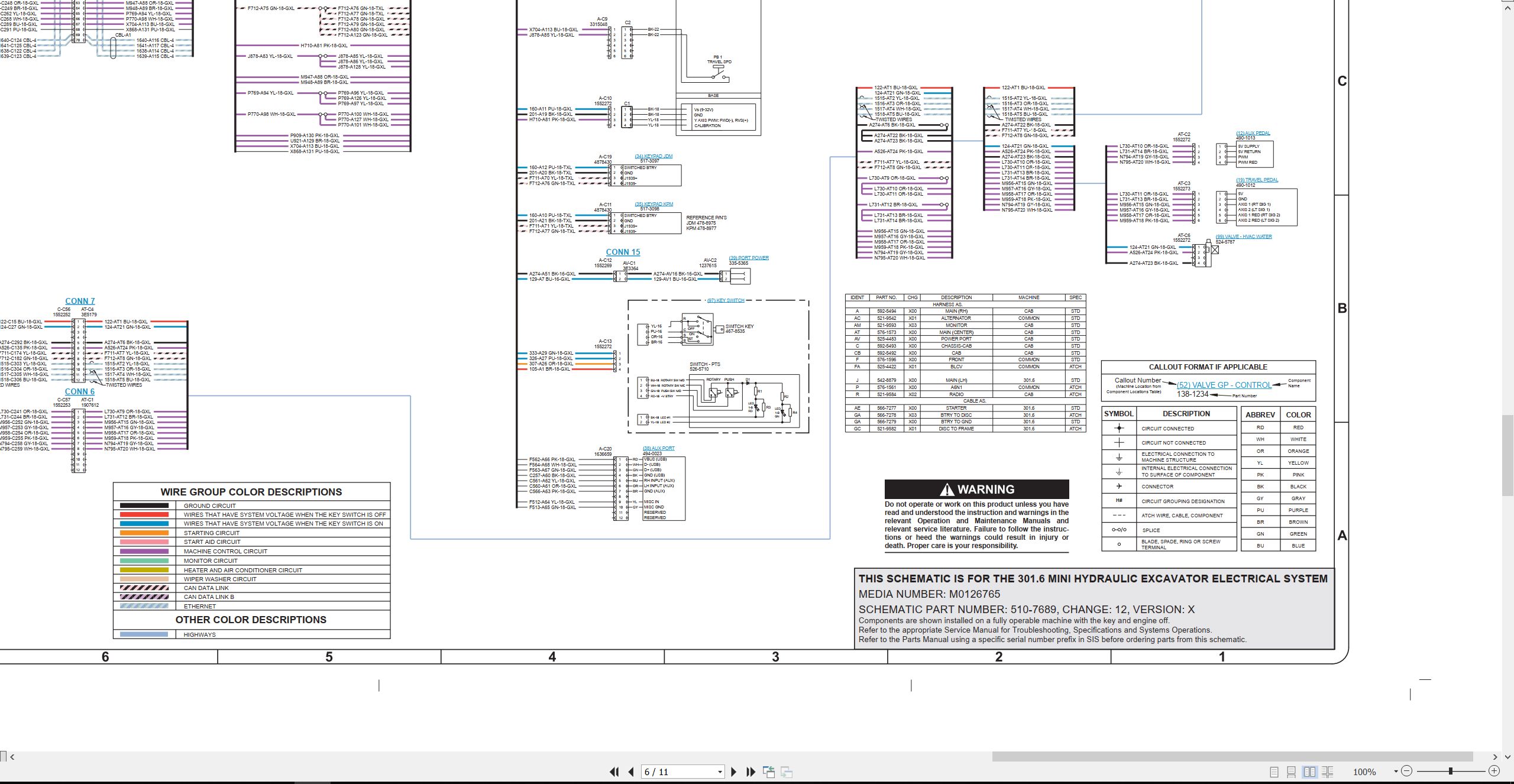 CAT Mini Hydraulic Excavator 301.6 Electrical Hydraulic Schematic (2)