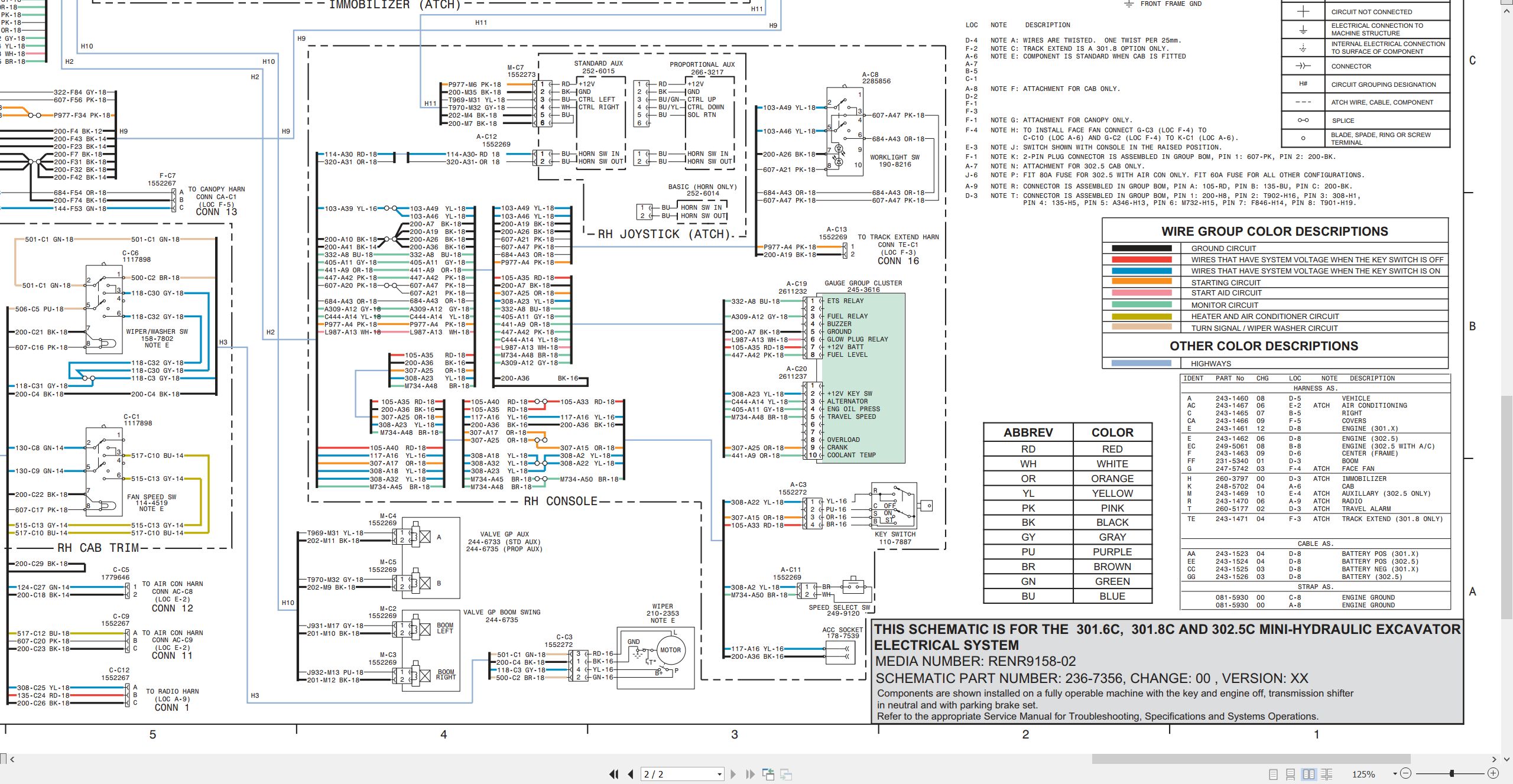 CAT Mini Hydraulic Excavator 301.6C Electrical Hydraulic Schematic (2)