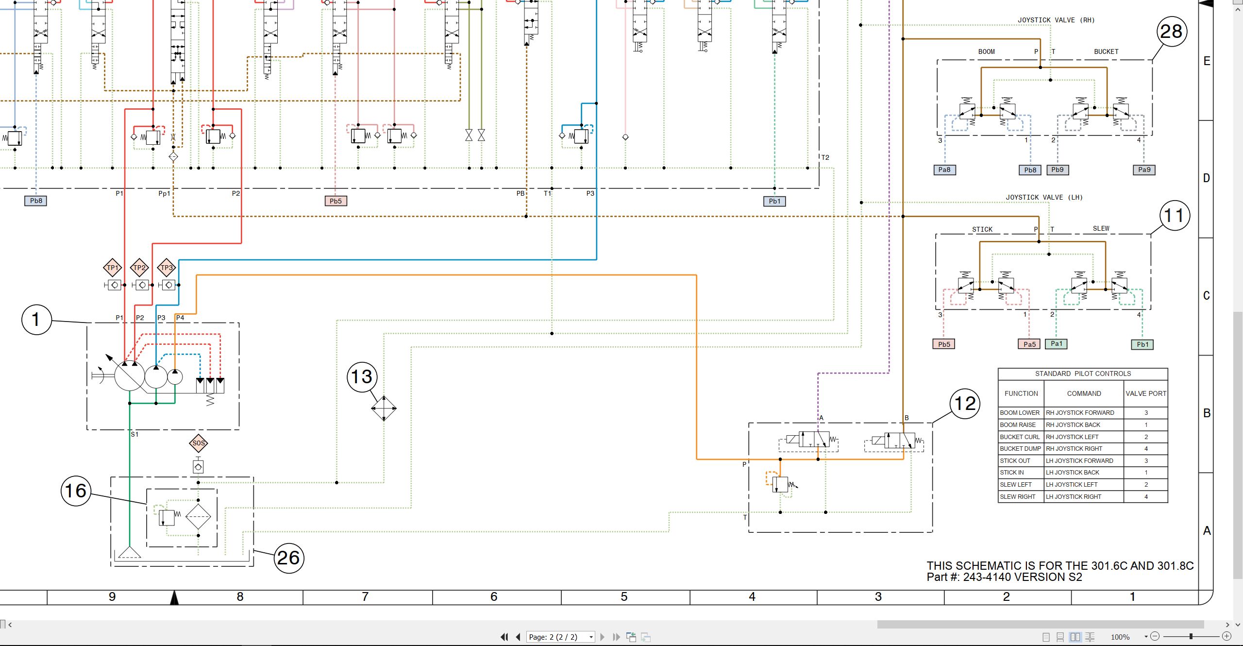 CAT Mini Hydraulic Excavator 301.6C Electrical Hydraulic Schematic (3)