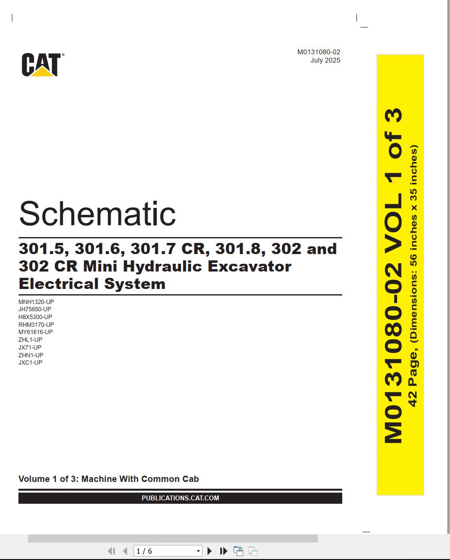 CAT Mini Hydraulic Excavator 301.7 CR Electrical Hydraulic Schematic (1)