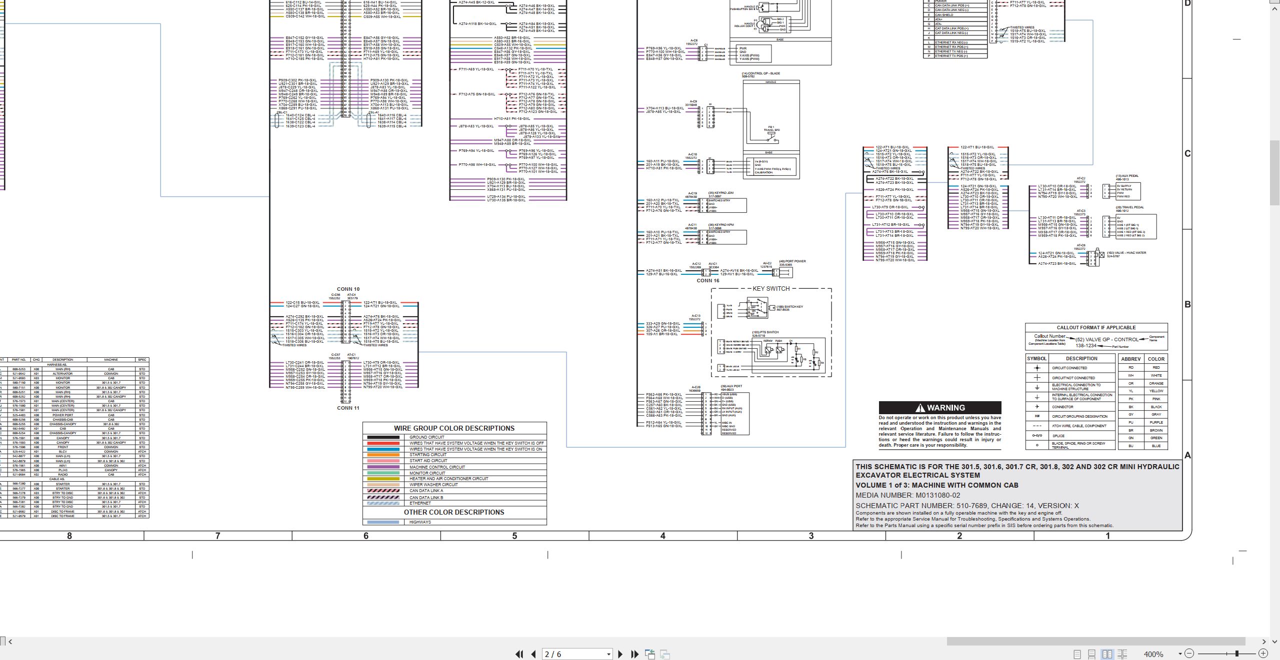 CAT Mini Hydraulic Excavator 301.7 CR Electrical Hydraulic Schematic (2)