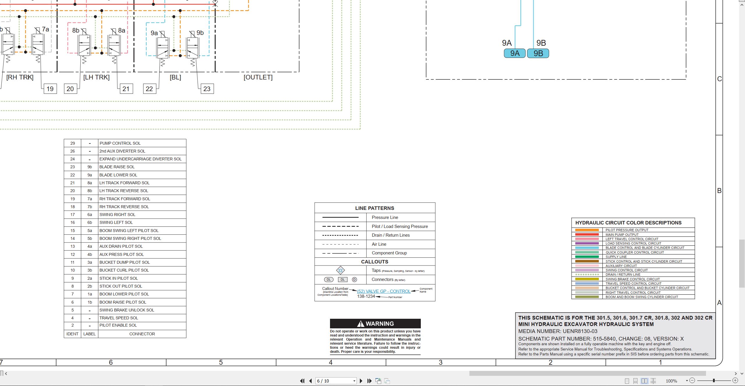 CAT Mini Hydraulic Excavator 301.7 CR Electrical Hydraulic Schematic (3)