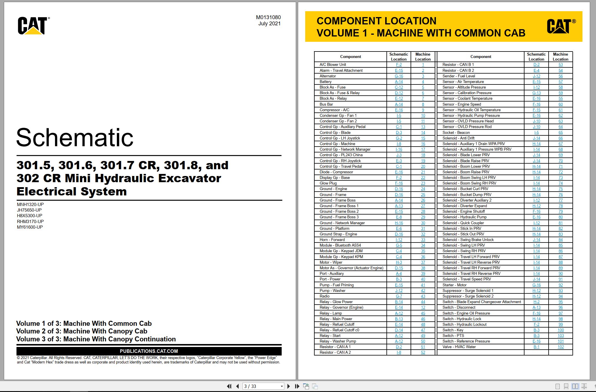 CAT Mini Hydraulic Excavator 301.7 Electrical Hydraulic Schematic (1)