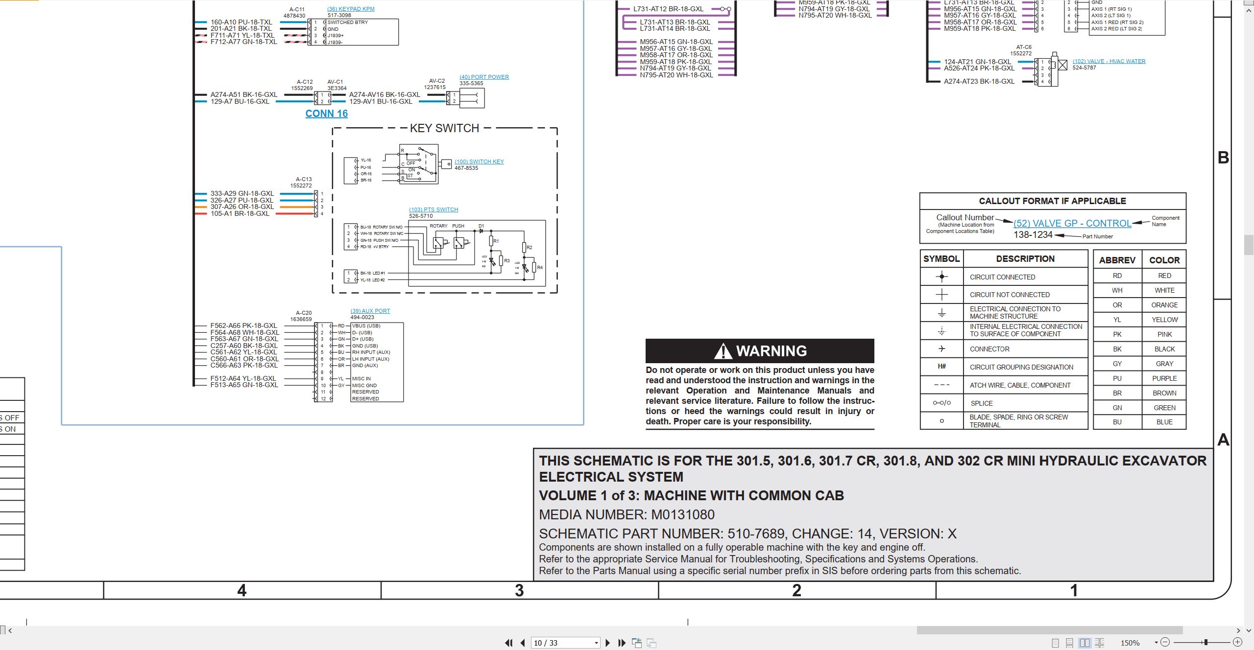 CAT Mini Hydraulic Excavator 301.7 Electrical Hydraulic Schematic (2)