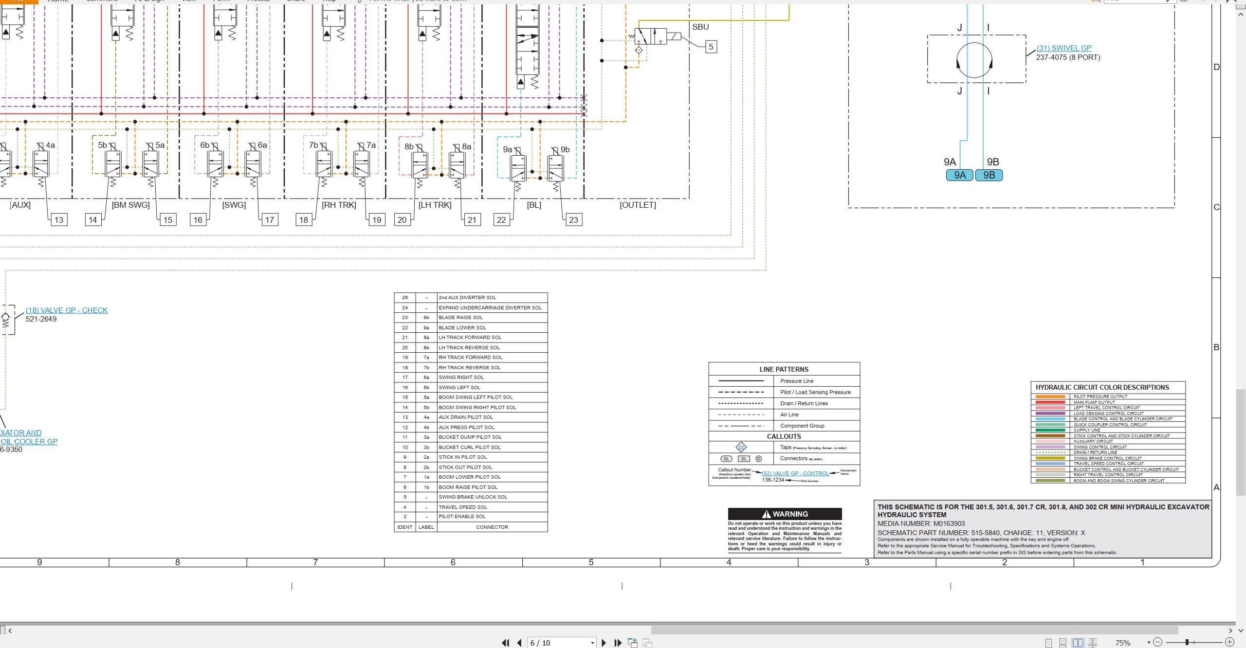CAT Mini Hydraulic Excavator 301.7 Electrical Hydraulic Schematic (3)
