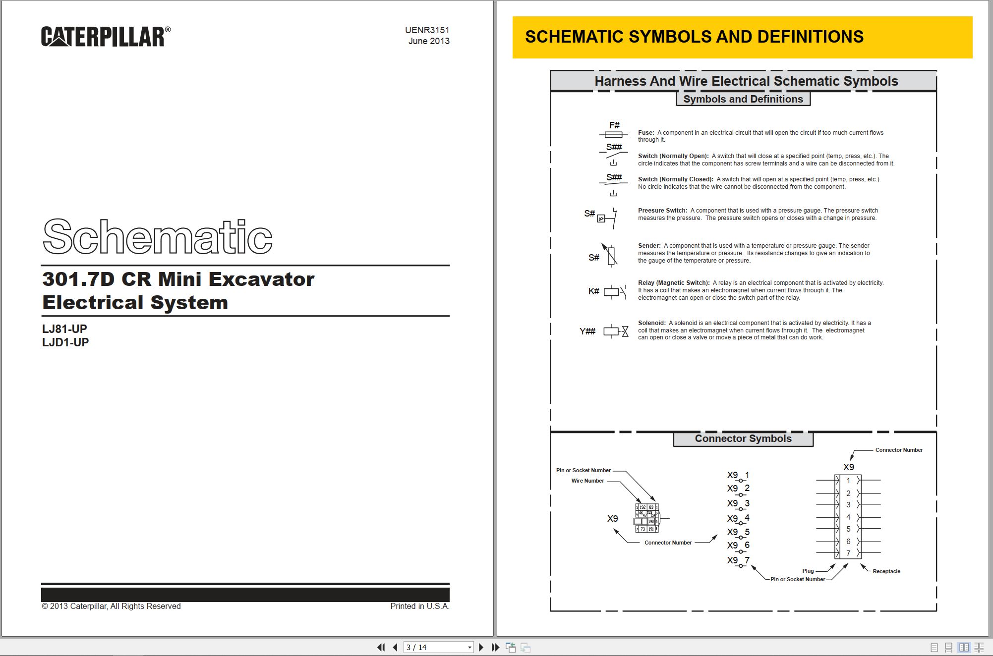 CAT Mini Hydraulic Excavator 301.7D Electrical Hydraulic Schematic (1)