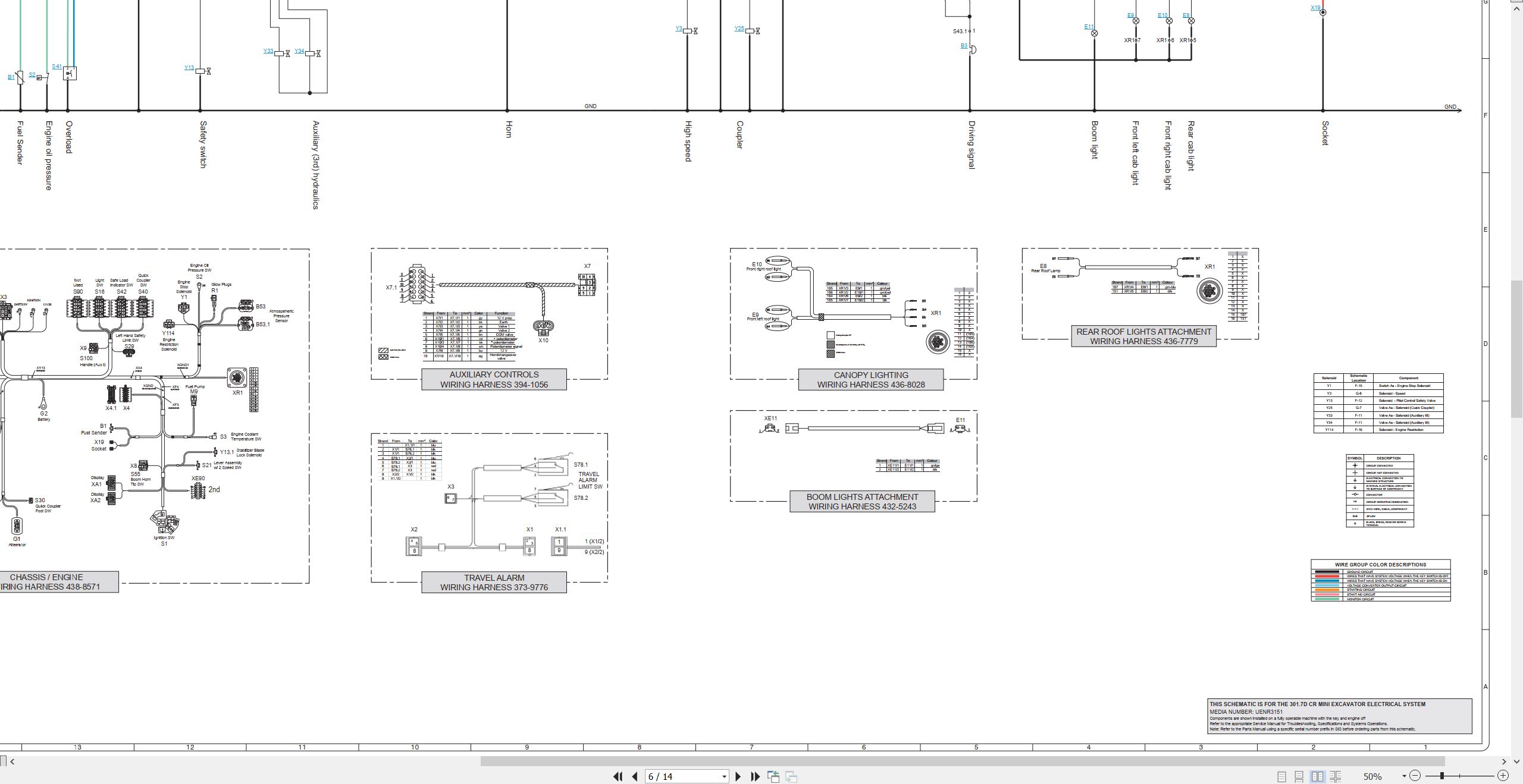CAT Mini Hydraulic Excavator 301.7D Electrical Hydraulic Schematic (2)