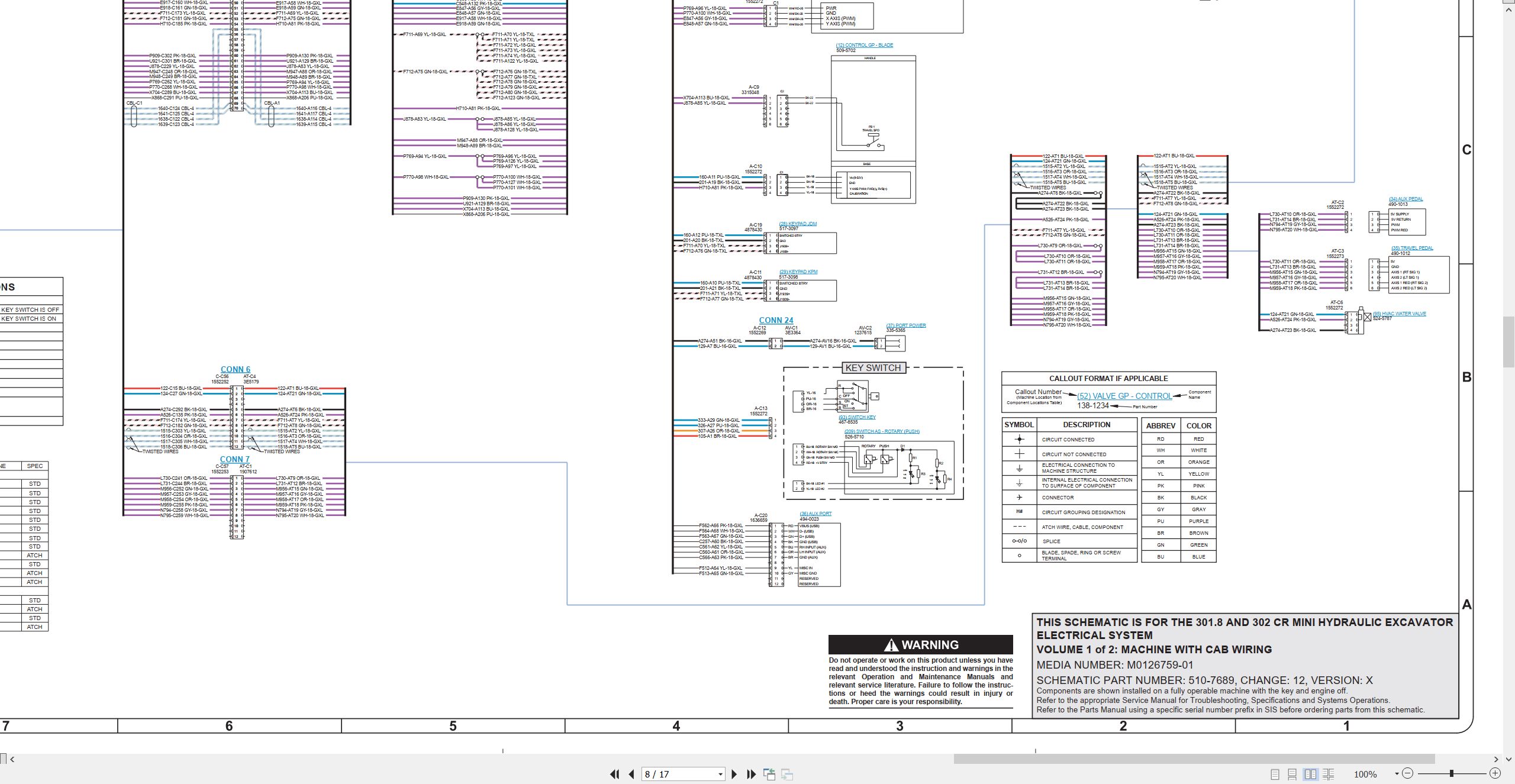 CAT Mini Hydraulic Excavator 301.8 Electrical Hydraulic Schematic (2)