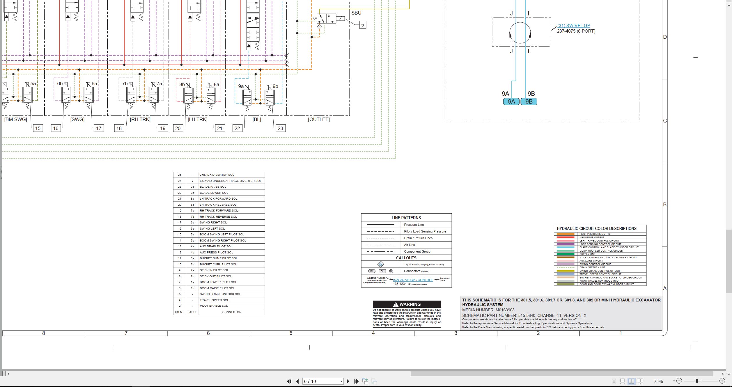 CAT Mini Hydraulic Excavator 301.8 Electrical Hydraulic Schematic (3)