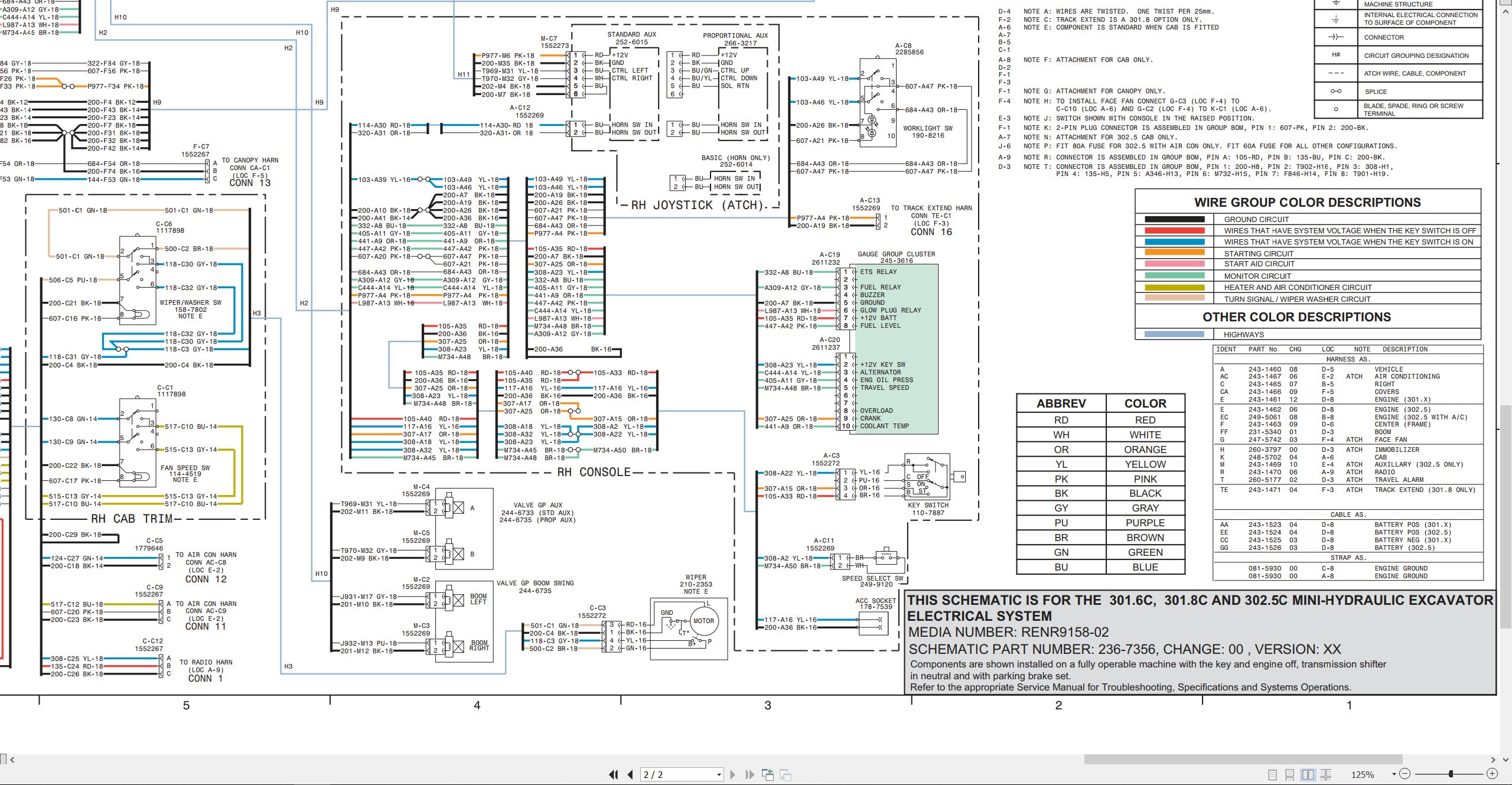 CAT Mini Hydraulic Excavator 301.8C Electrical Hydraulic Schematic (2)