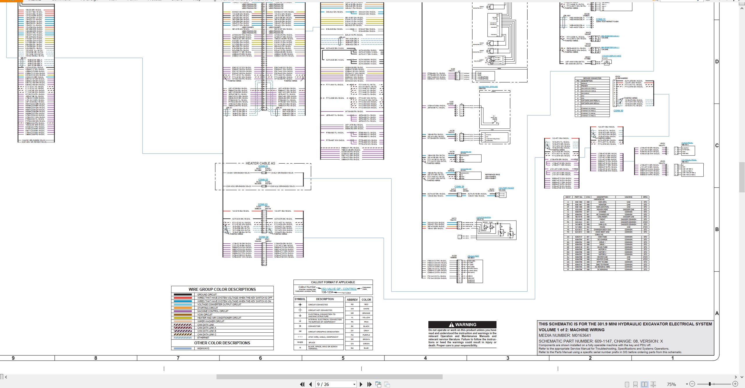 CAT Mini Hydraulic Excavator 301.9 Electrical Hydraulic Schematic (2)