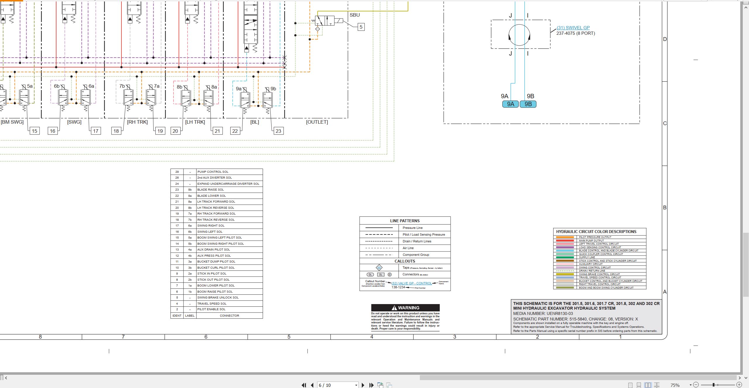 CAT Mini Hydraulic Excavator 302 CR Electrical Hydraulic Schematic (3)
