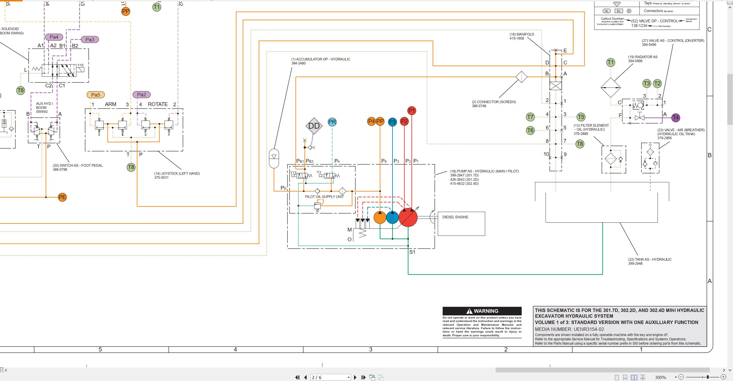 CAT Mini Hydraulic Excavator 302.2D Electrical Hydraulic Schematic (3)
