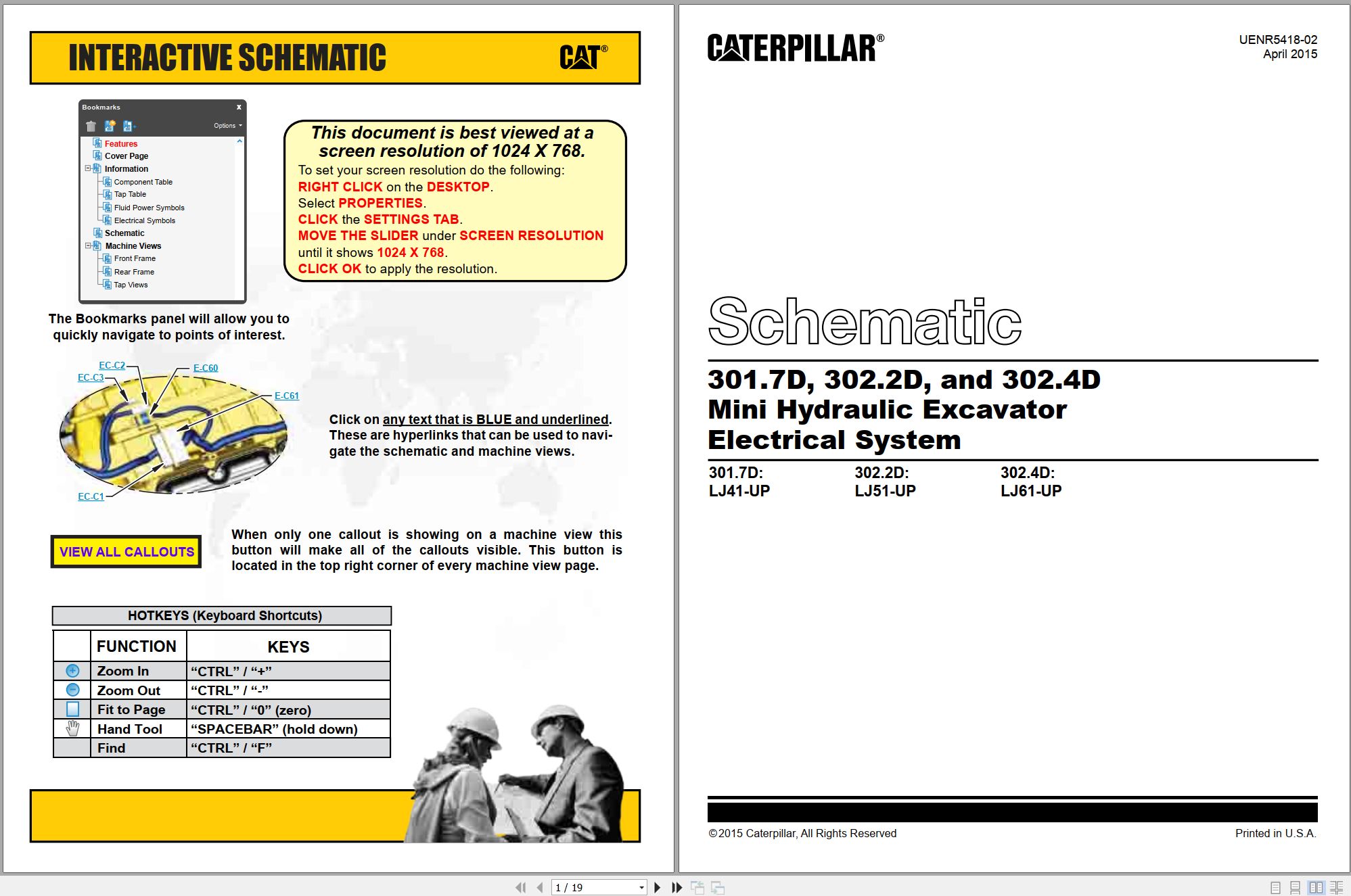 CAT Mini Hydraulic Excavator 302.4D Electrical Hydraulic Schematic (1)