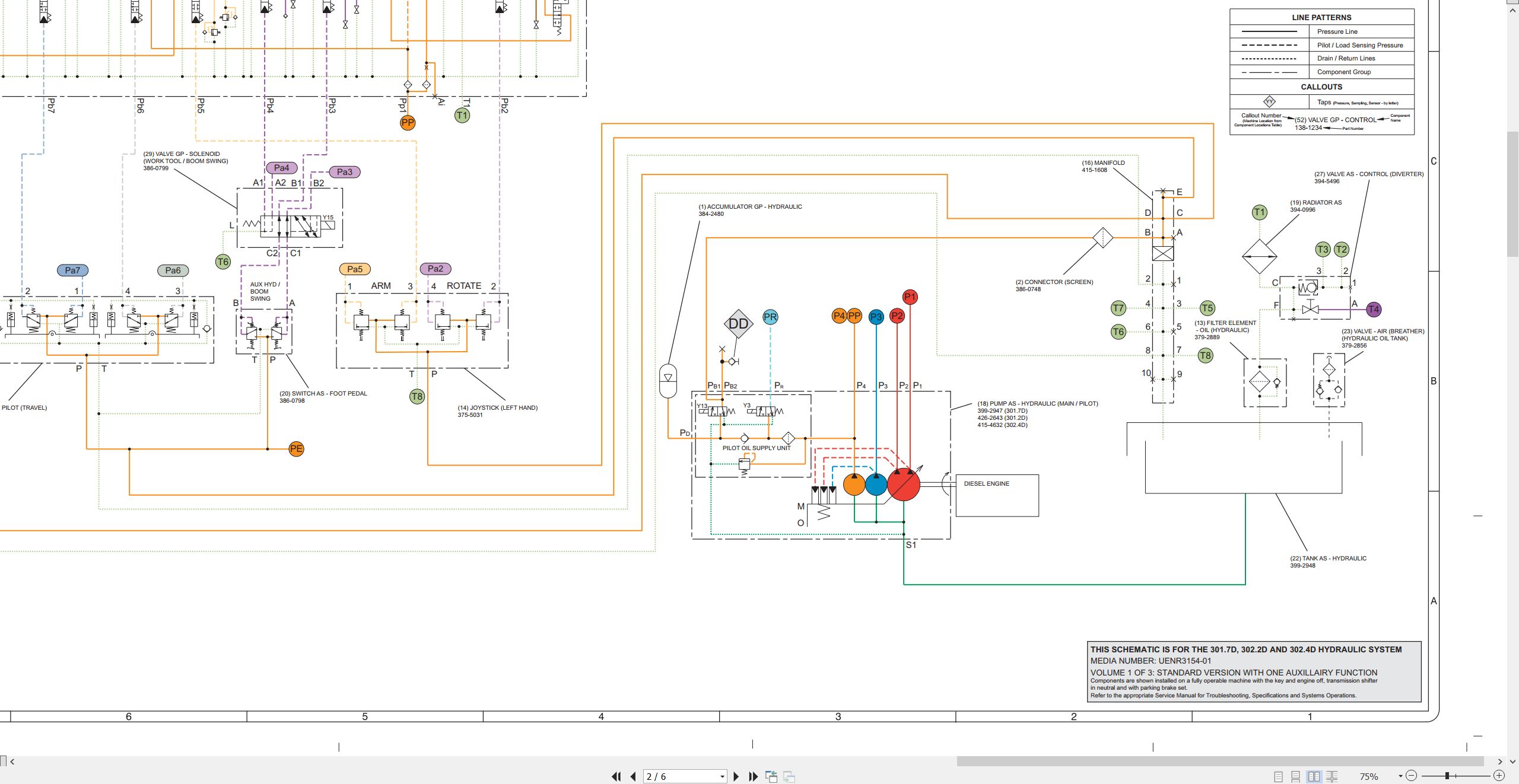 CAT Mini Hydraulic Excavator 302.4D Electrical Hydraulic Schematic (3)