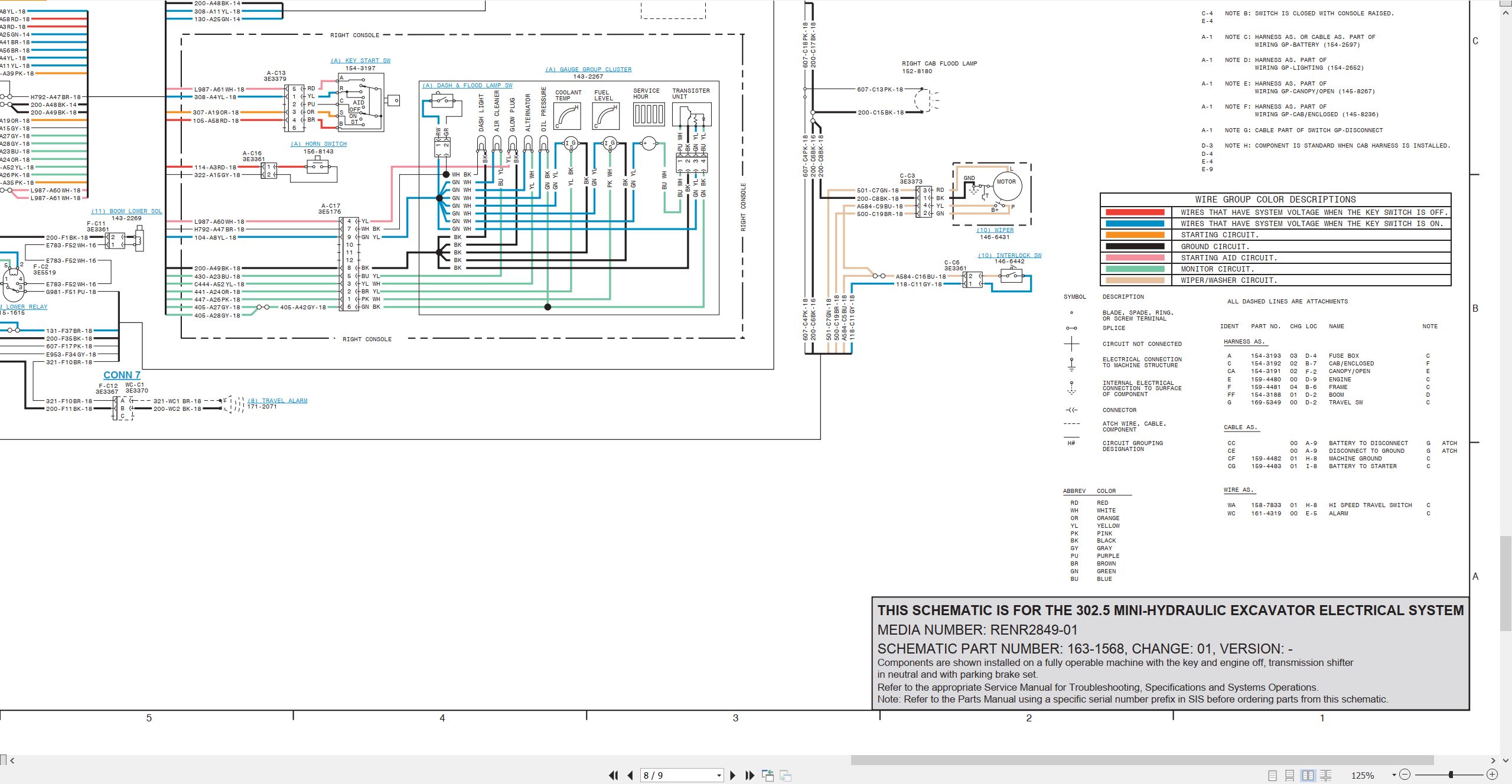 CAT Mini Hydraulic Excavator 302.5 Electrical Schematic (2)