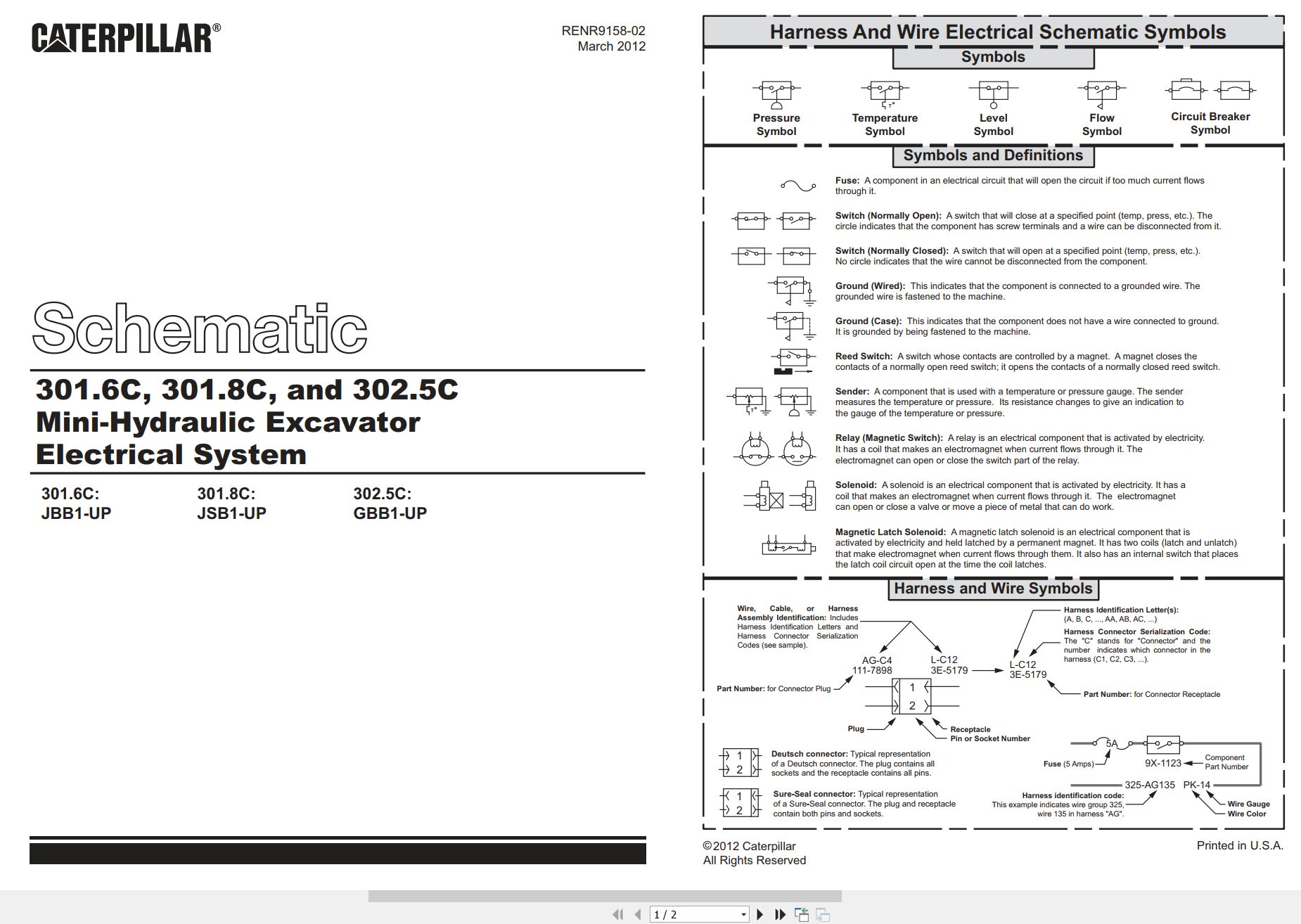 CAT Mini Hydraulic Excavator 302.5C Electrical Hydraulic Schematic (1)