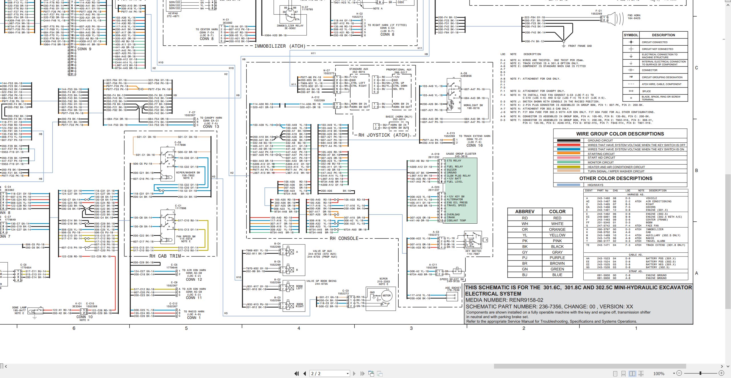 CAT Mini Hydraulic Excavator 302.5C Electrical Hydraulic Schematic (2)
