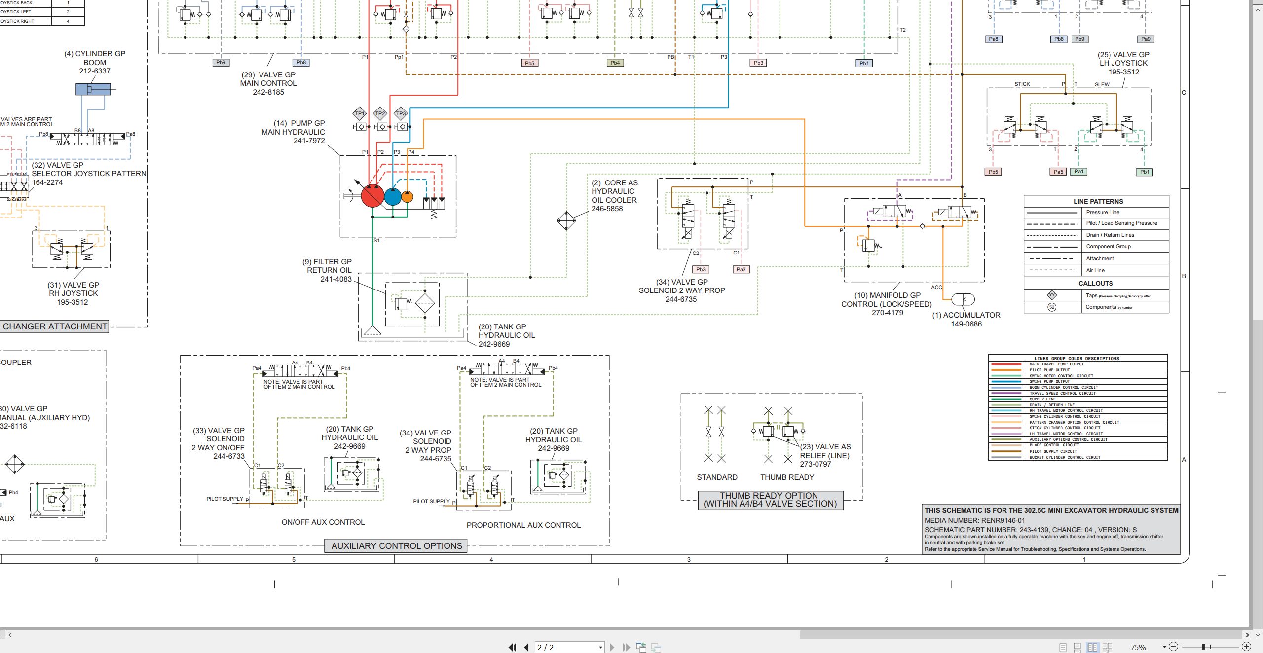 CAT Mini Hydraulic Excavator 302.5C Electrical Hydraulic Schematic (3)