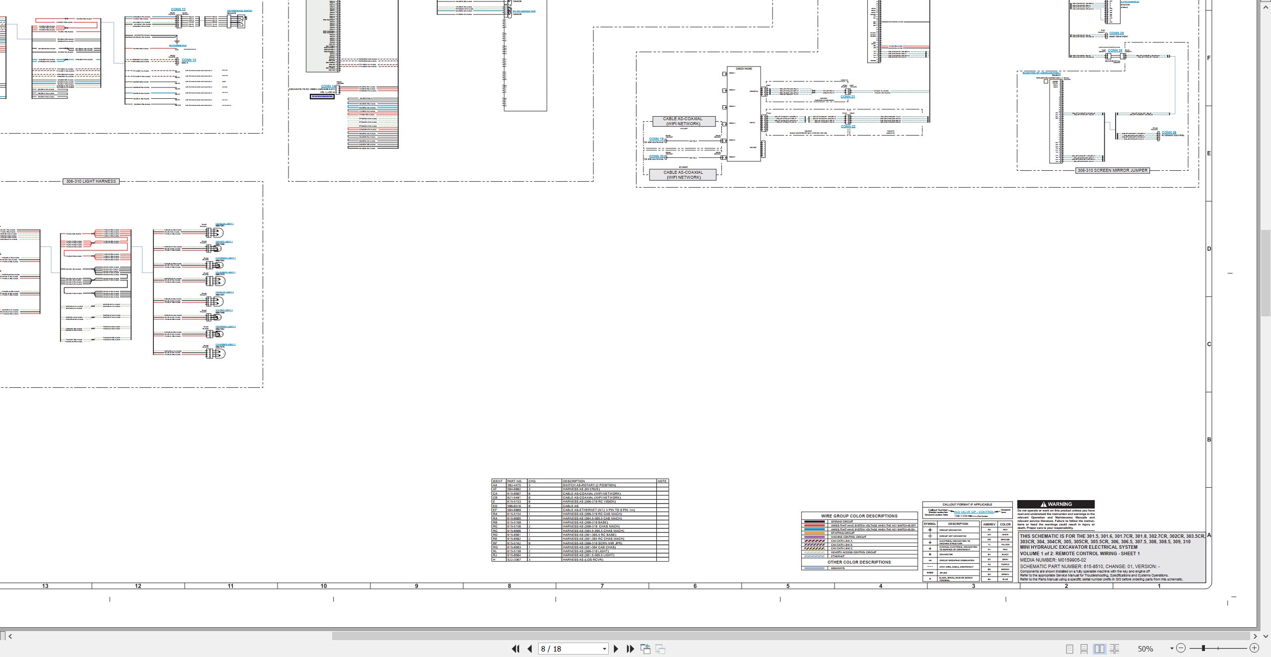 CAT Mini Hydraulic Excavator 302.7CR Electrical Schematic (2)