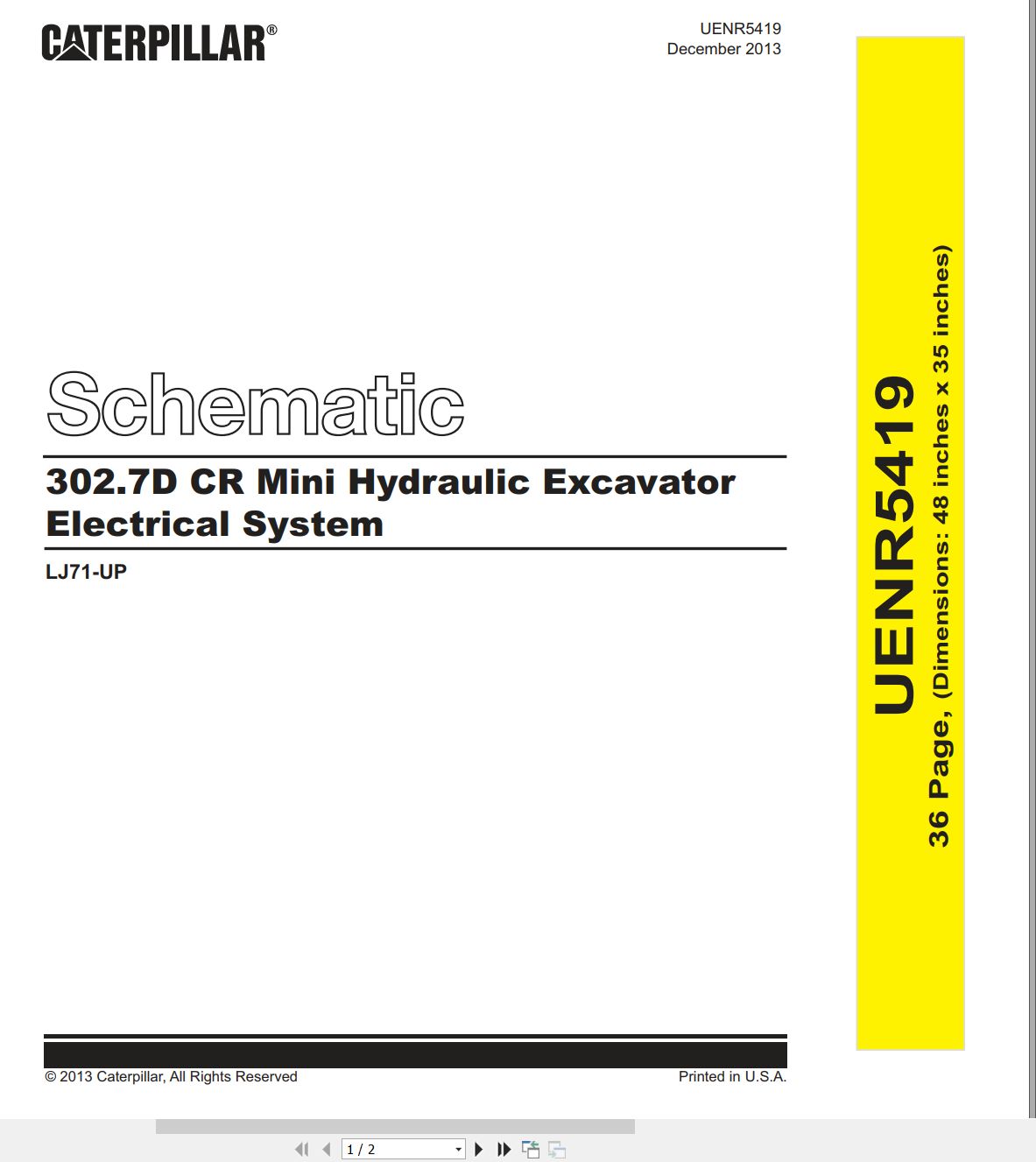 CAT Mini Hydraulic Excavator 302.7D CR Electrical Hydraulic Schematic (1)