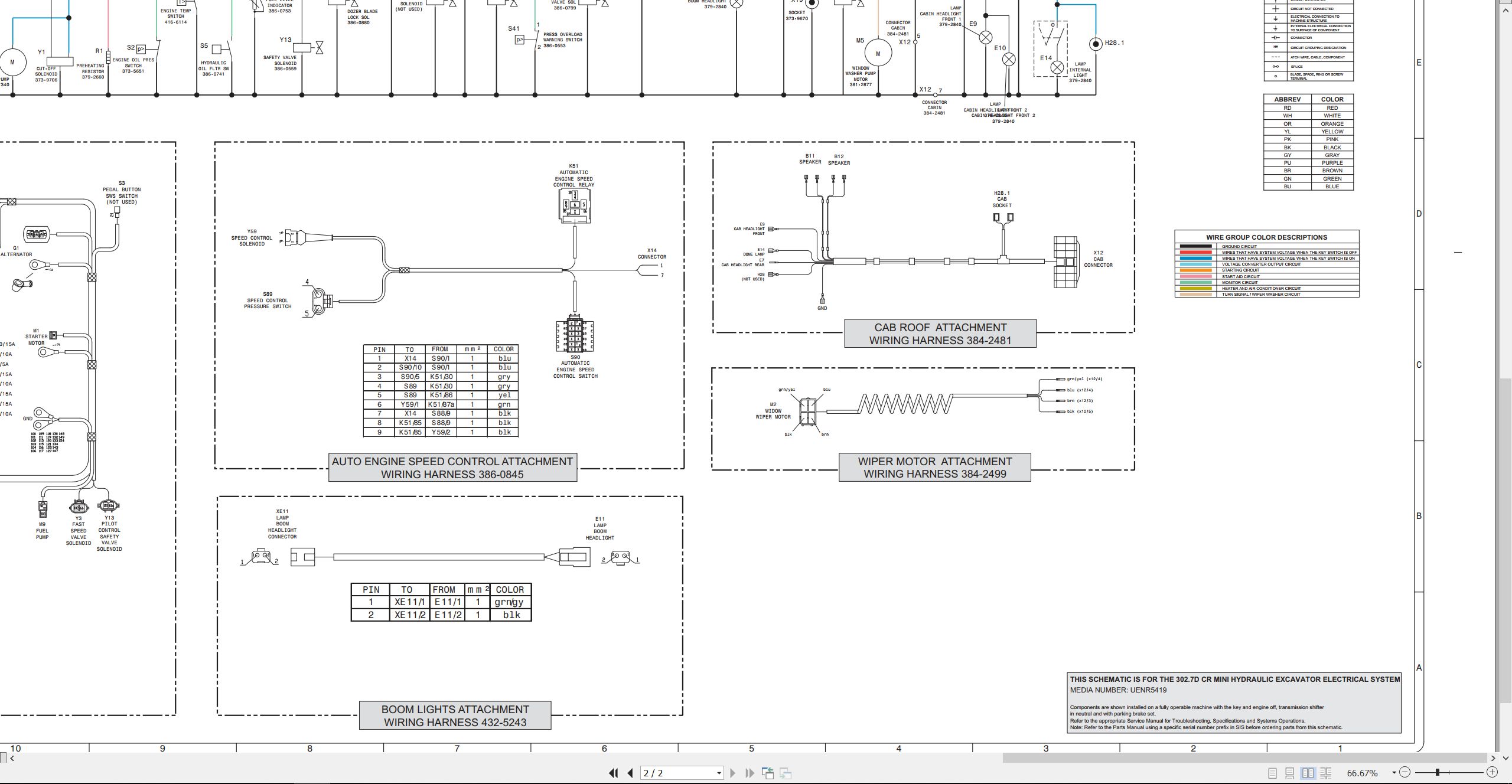 CAT Mini Hydraulic Excavator 302.7D CR Electrical Hydraulic Schematic (2)