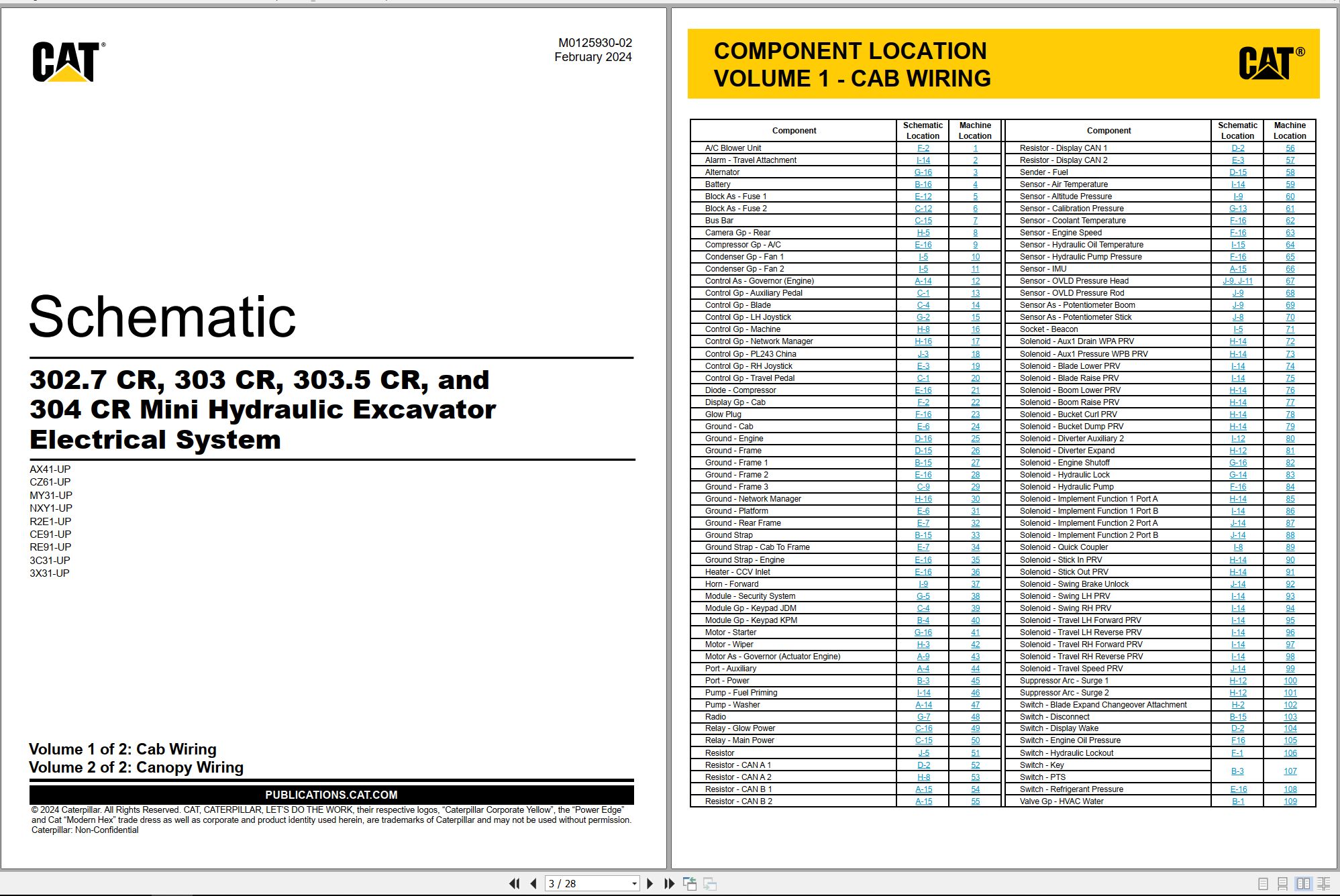 CAT Mini Hydraulic Excavator 303 CR Electrical Hydraulic Schematic (1)