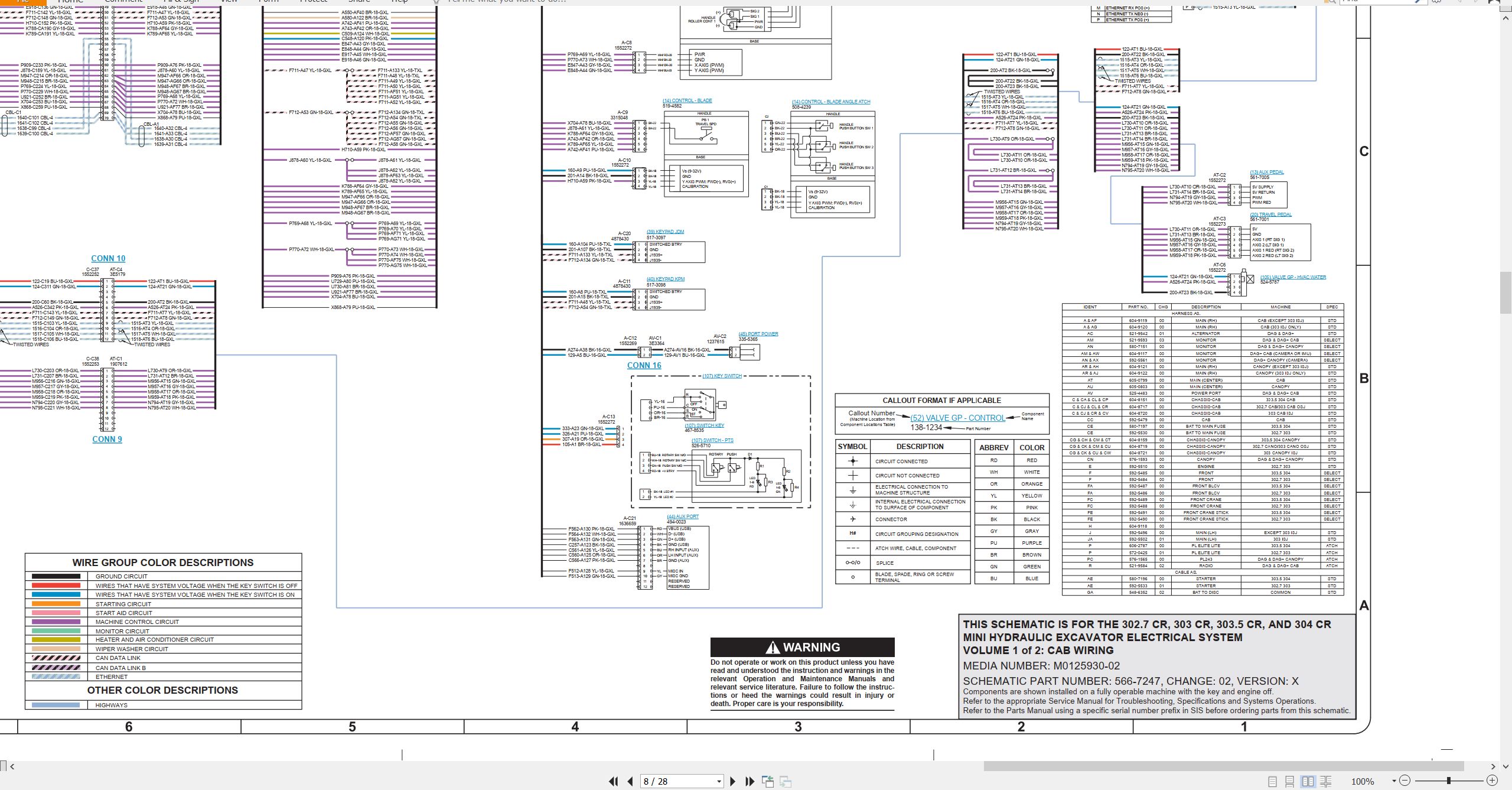 CAT Mini Hydraulic Excavator 303 CR Electrical Hydraulic Schematic (2)