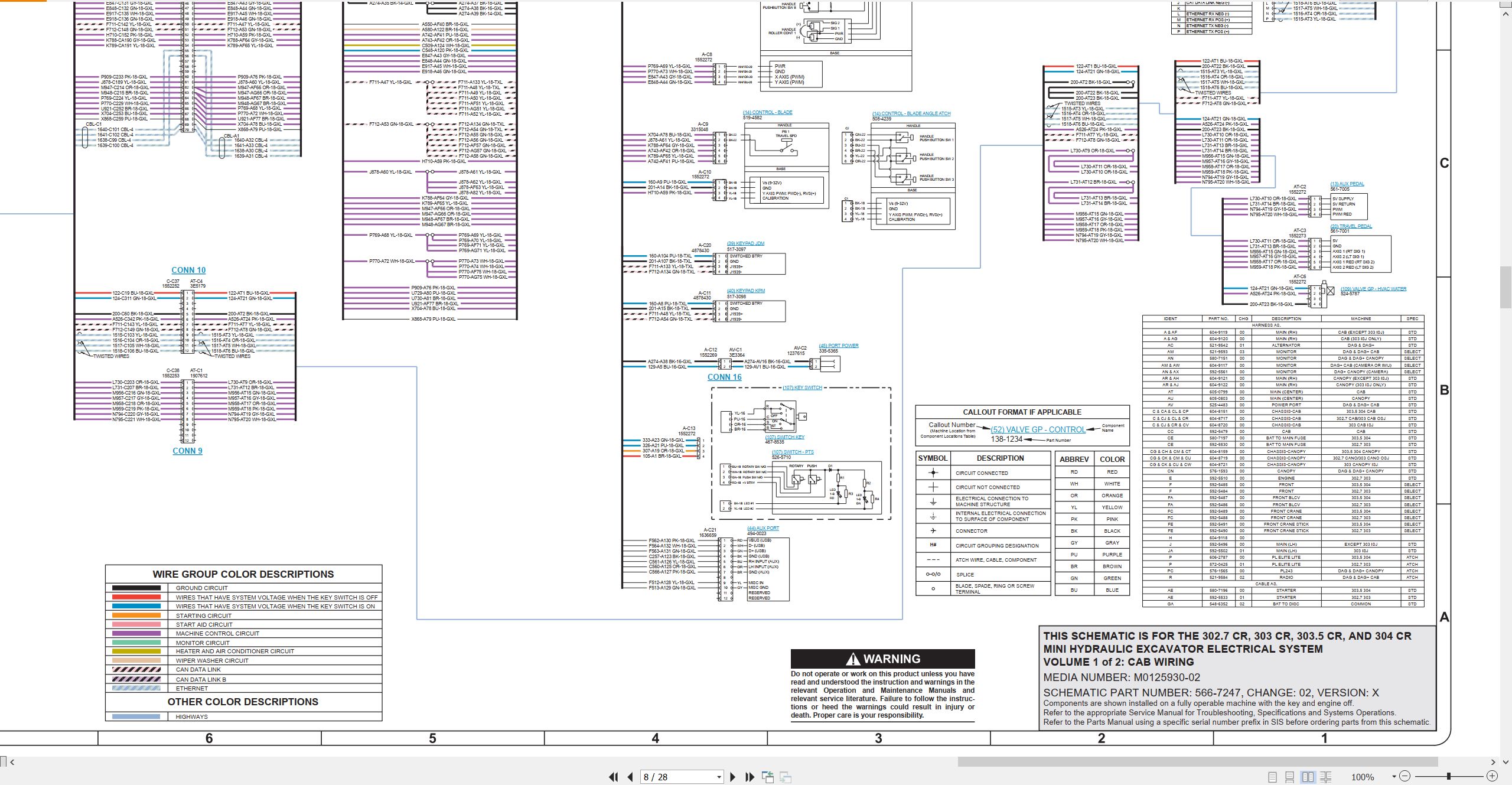 CAT Mini Hydraulic Excavator 303.5 CR Electrical Hydraulic Schematic (2)