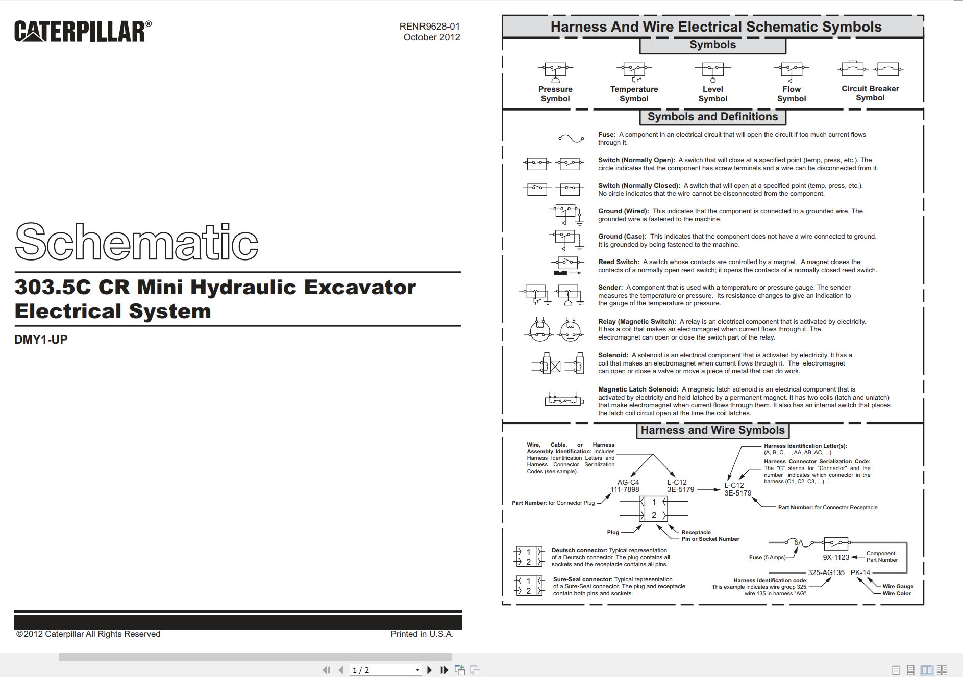 CAT Mini Hydraulic Excavator 303.5C CR Electrical Hydraulic Schematic (1)