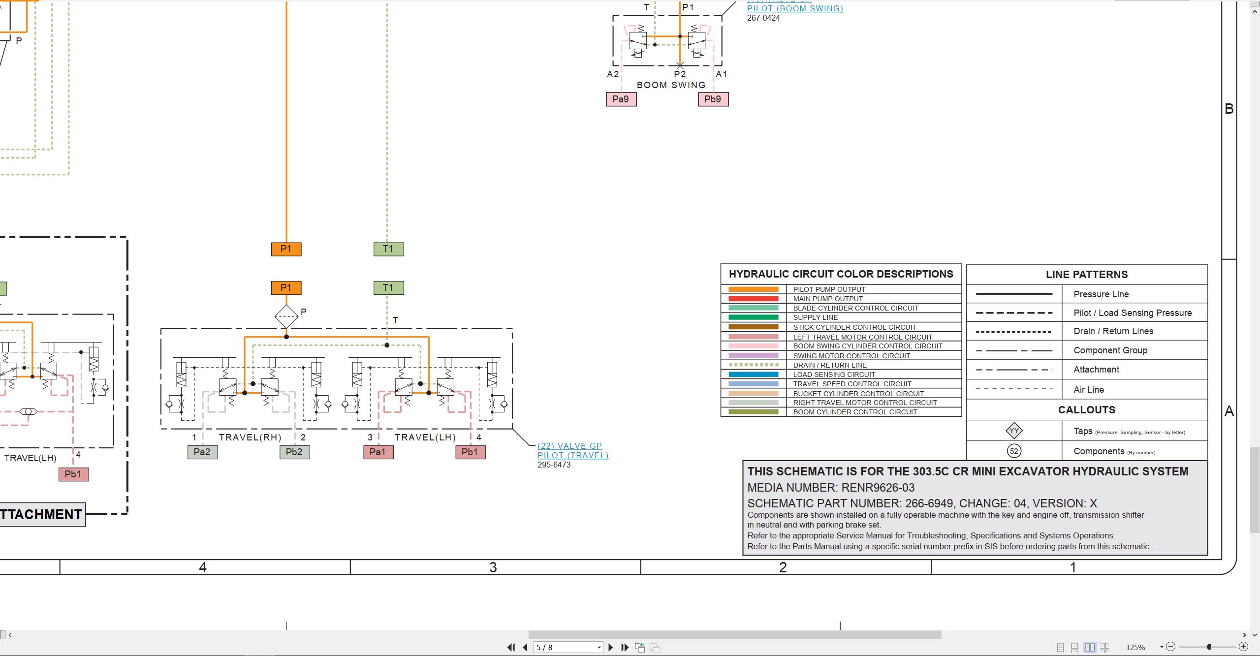 CAT Mini Hydraulic Excavator 303.5C CR Electrical Hydraulic Schematic (3)