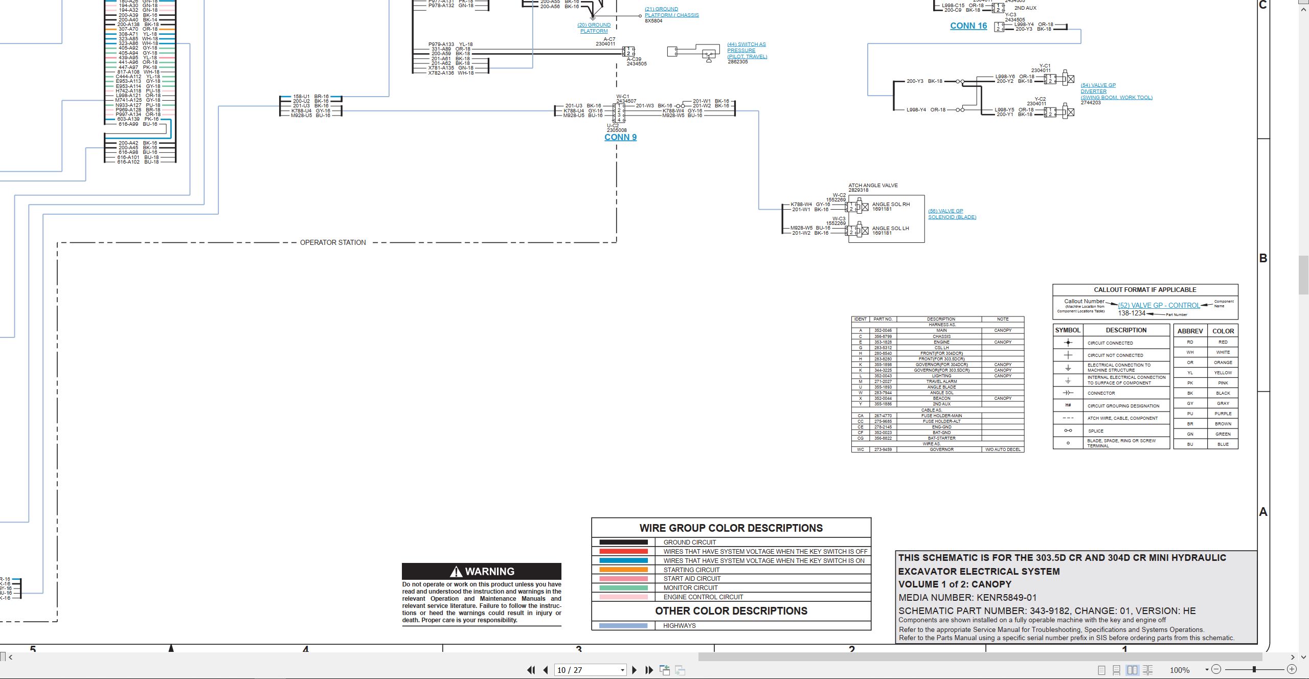 CAT Mini Hydraulic Excavator 303.5D CR Electrical Hydraulic Schematic (2)