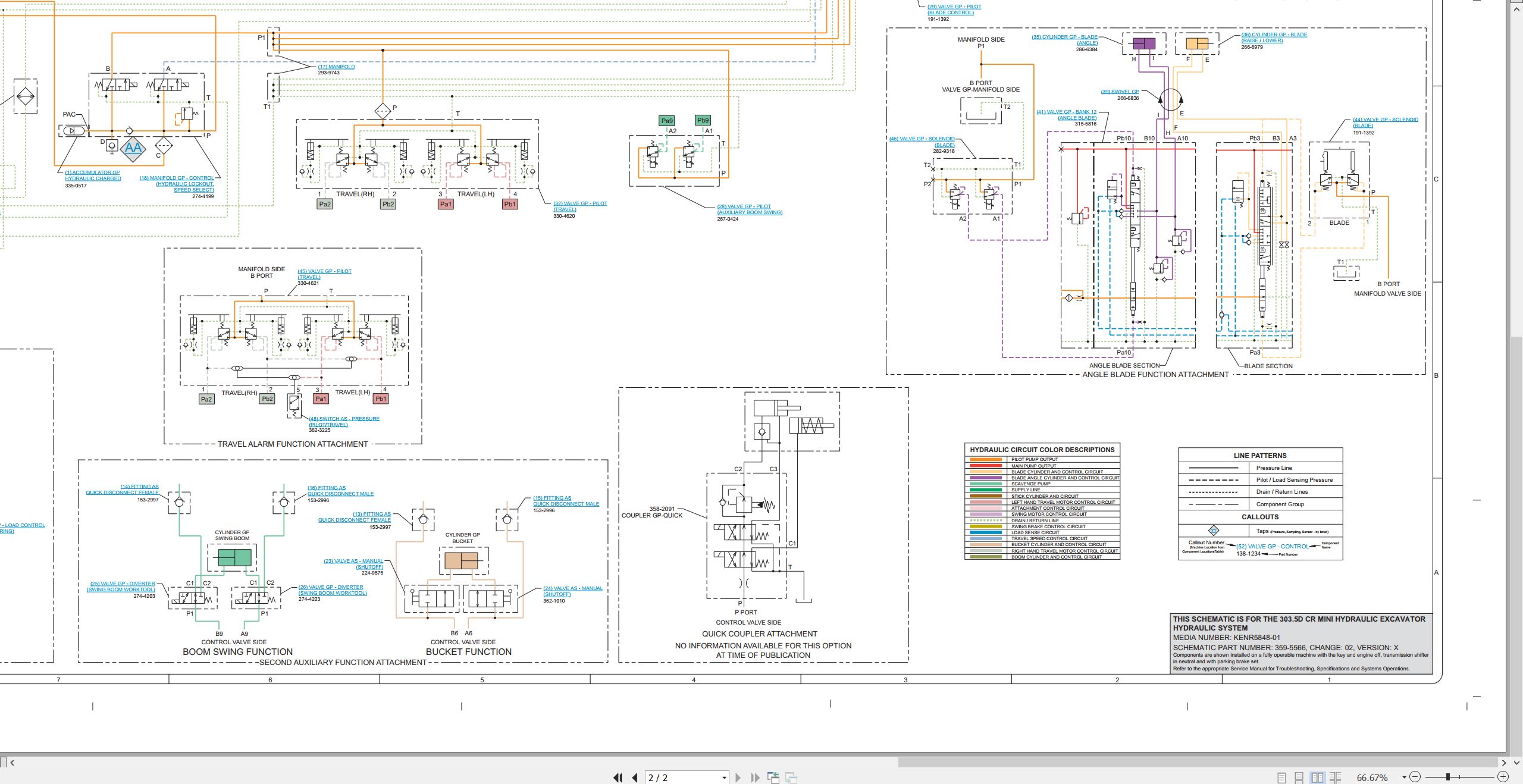 CAT Mini Hydraulic Excavator 303.5D CR Electrical Hydraulic Schematic (3)