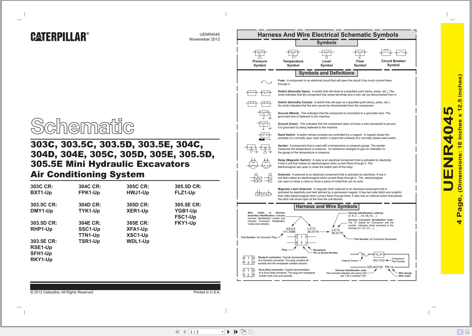 CAT Mini Hydraulic Excavator 303.5E Electrical Schematic (1)