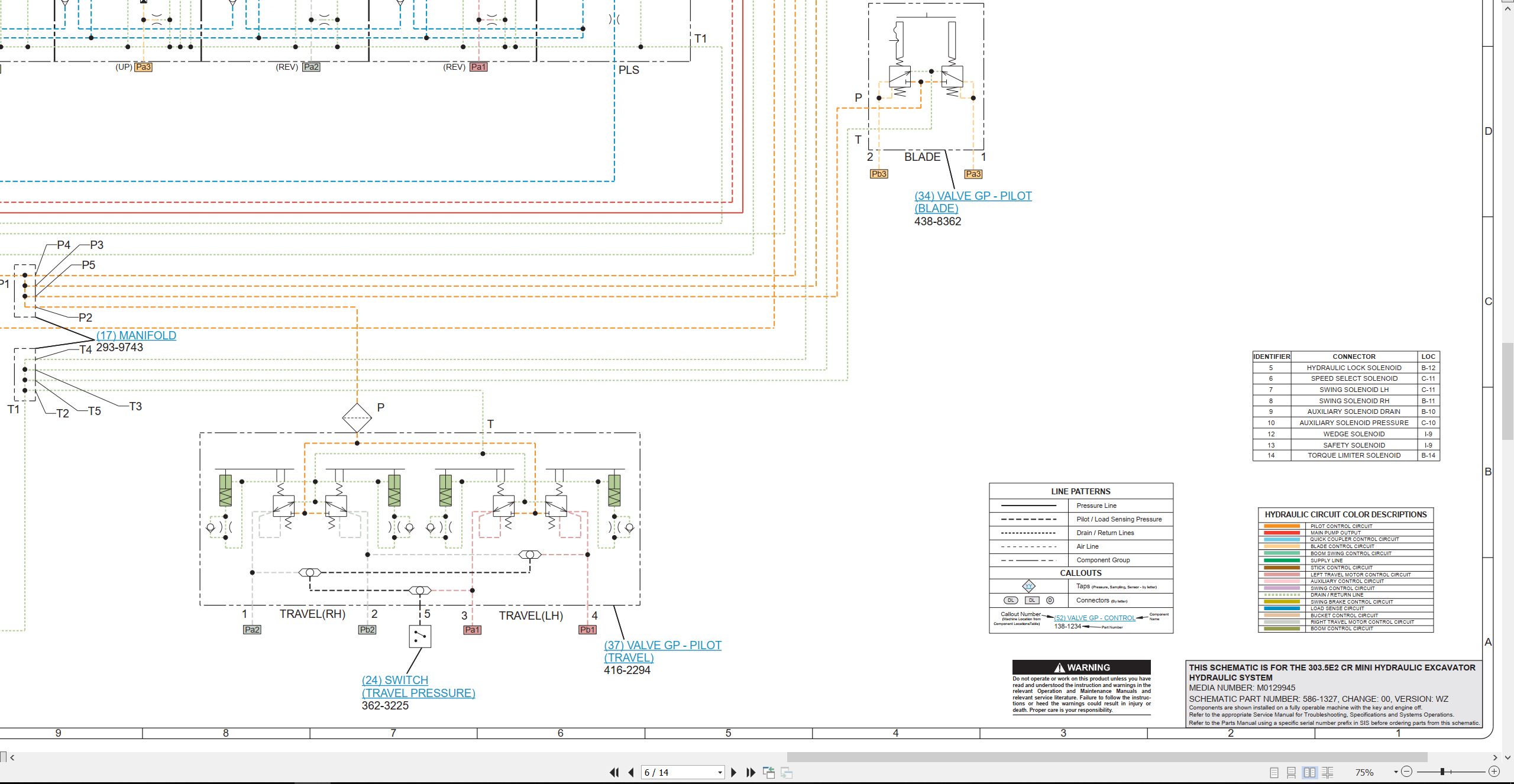 CAT Mini Hydraulic Excavator 303.5E2 CR Electrical Hydraulic Schematic (3)