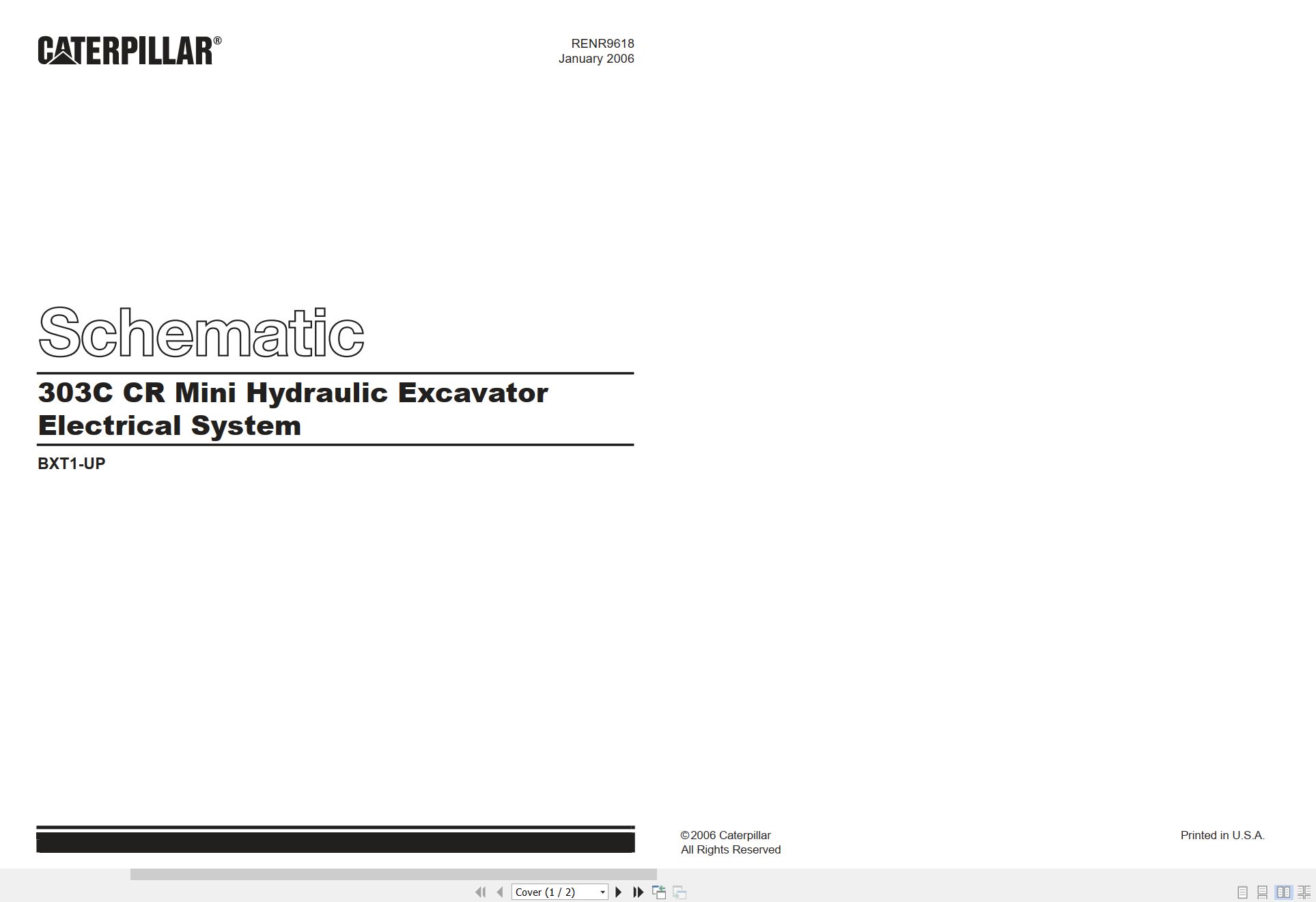 CAT Mini Hydraulic Excavator 303C CR Electrical Hydraulic Schematic (1)