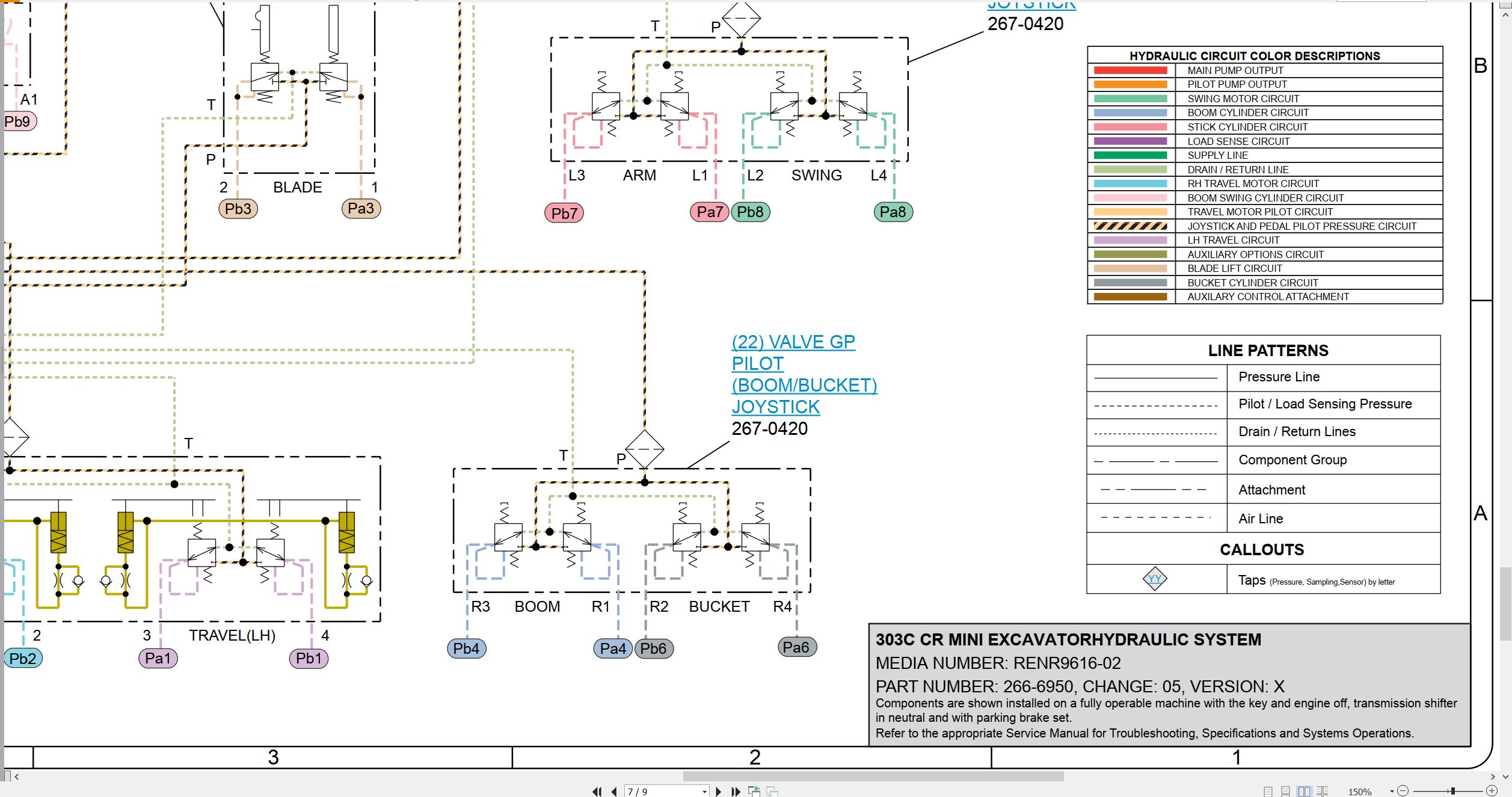 CAT Mini Hydraulic Excavator 303C CR Electrical Hydraulic Schematic (3)