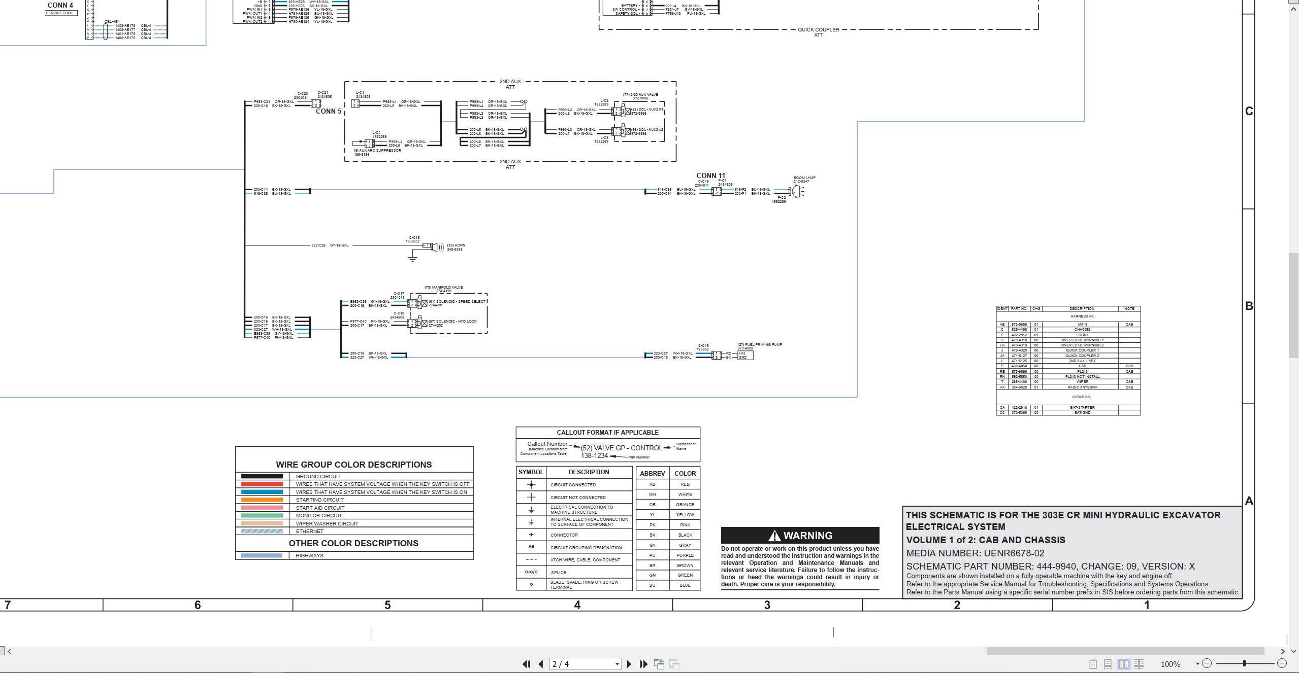 CAT Mini Hydraulic Excavator 303E CR Electrical Hydraulic Schematic (2)