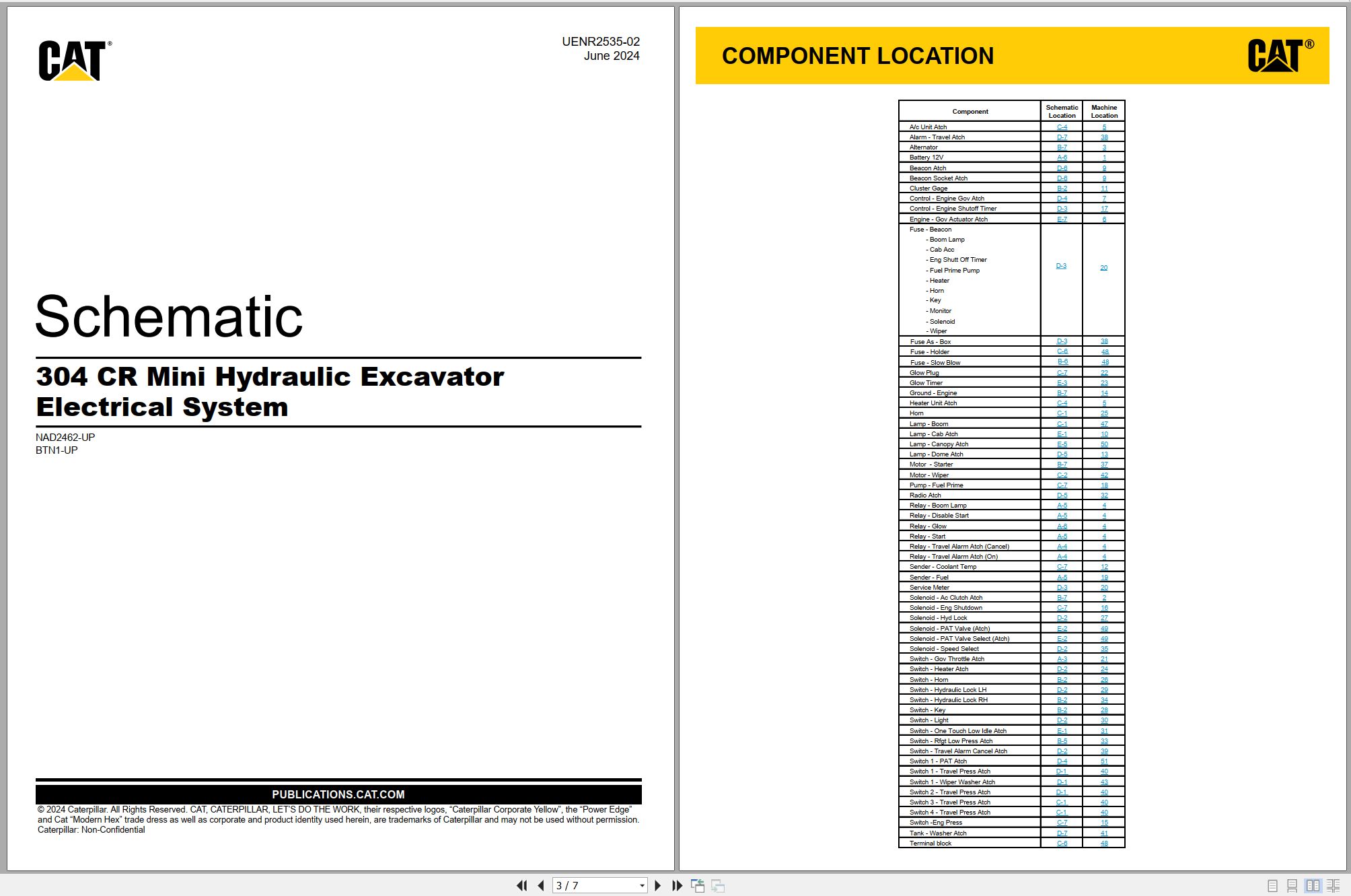 CAT Mini Hydraulic Excavator 304 CR Electrical Hydraulic Schematic (1)