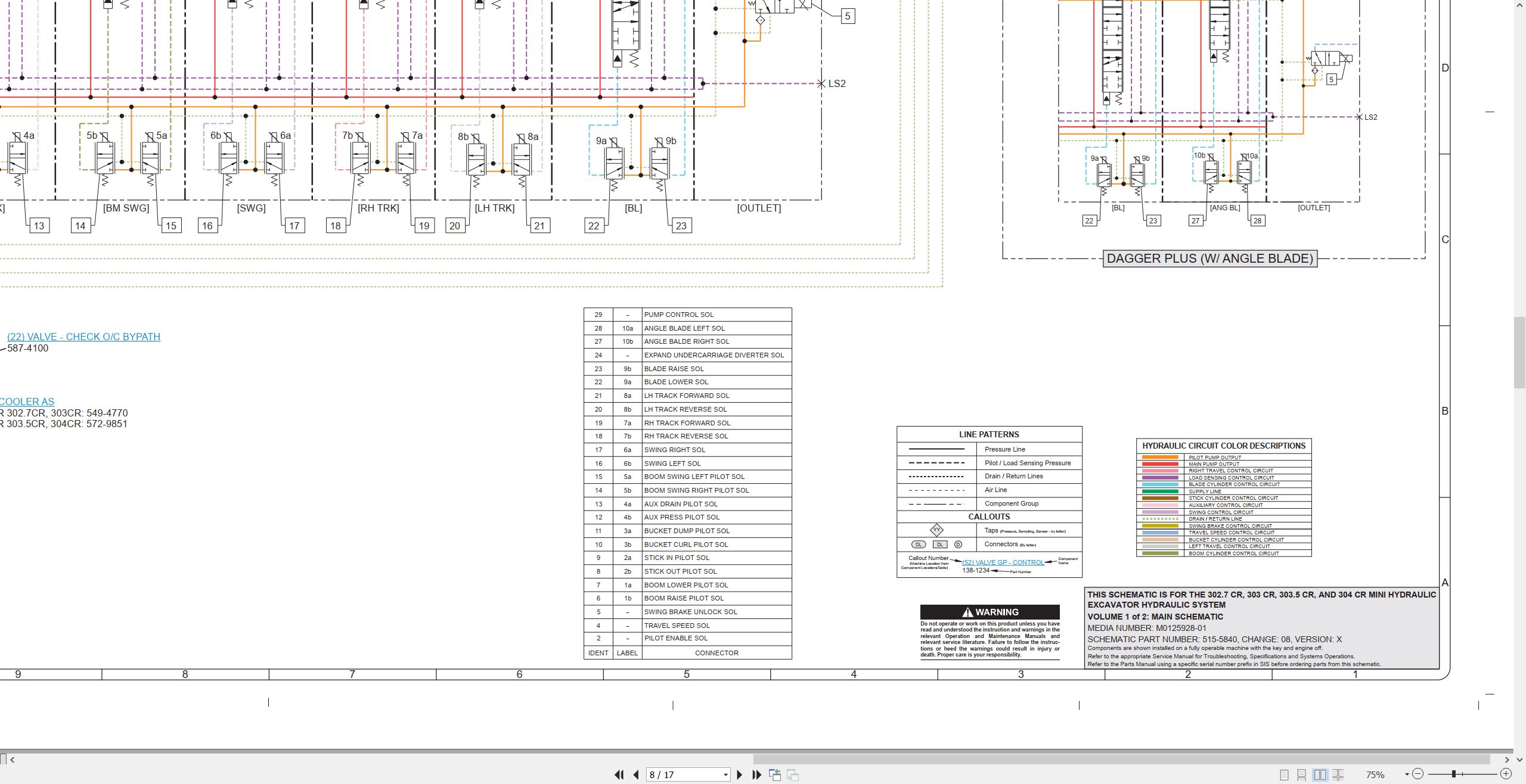 CAT Mini Hydraulic Excavator 304 CR Electrical Hydraulic Schematic (3)