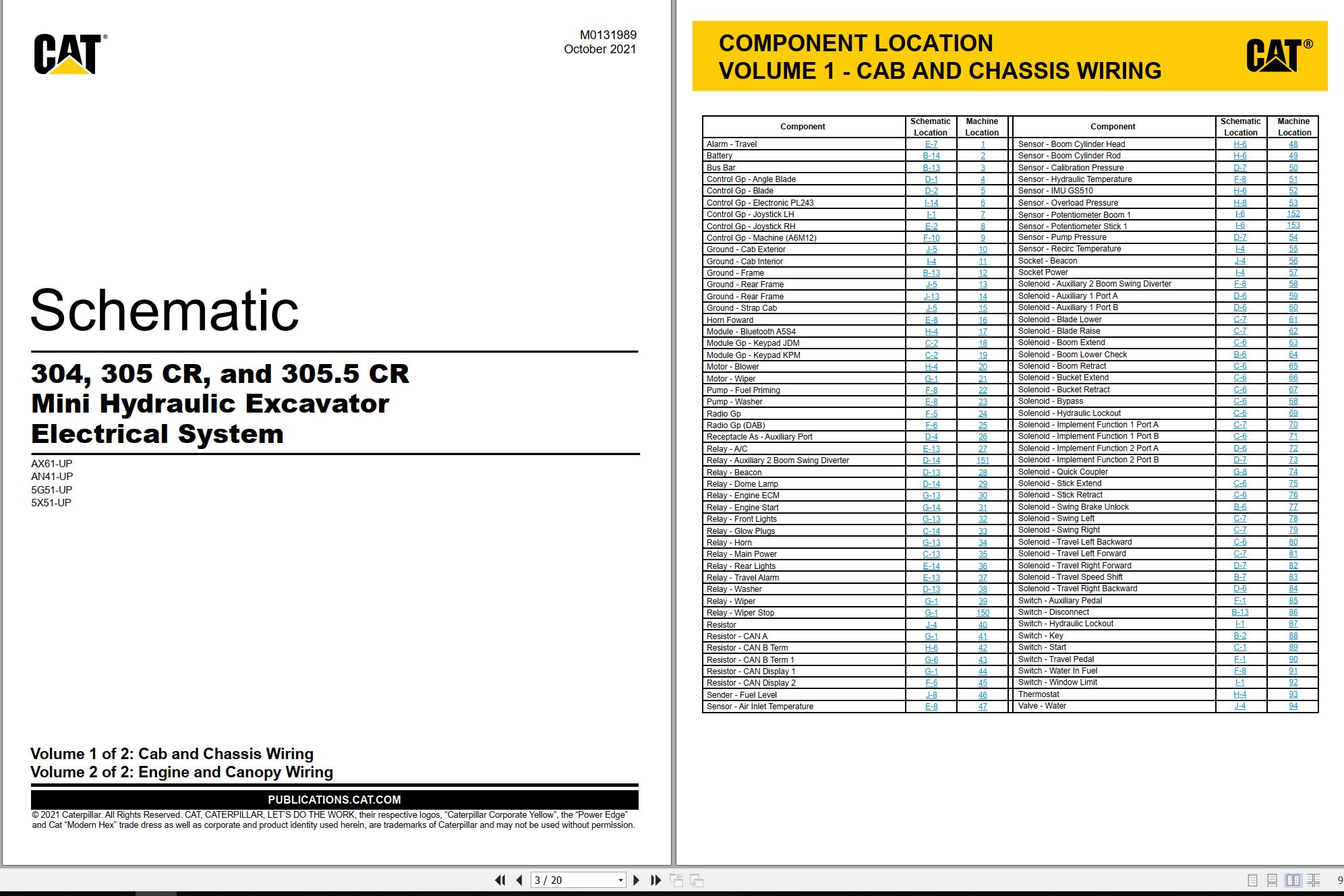 CAT Mini Hydraulic Excavator 304 Electrical Hydraulic Schematic (1)