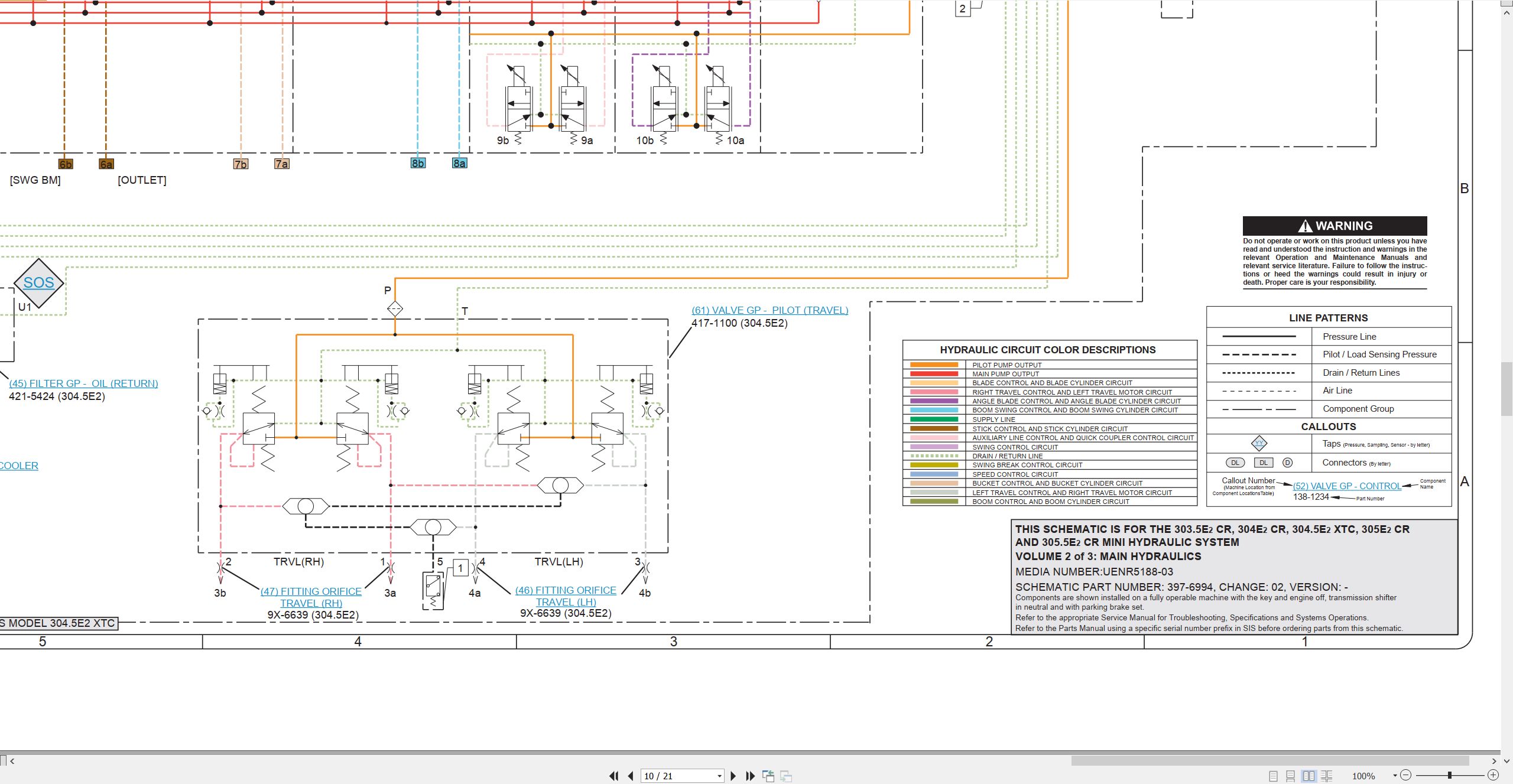 CAT Mini Hydraulic Excavator 304.5E2 XTC Electrical Hydraulic Schematic (3)