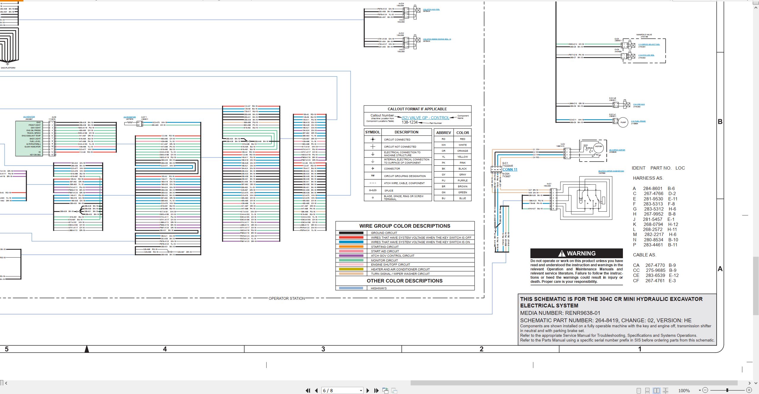 CAT Mini Hydraulic Excavator 304C CR Electrical Hydraulic Schematic (2)