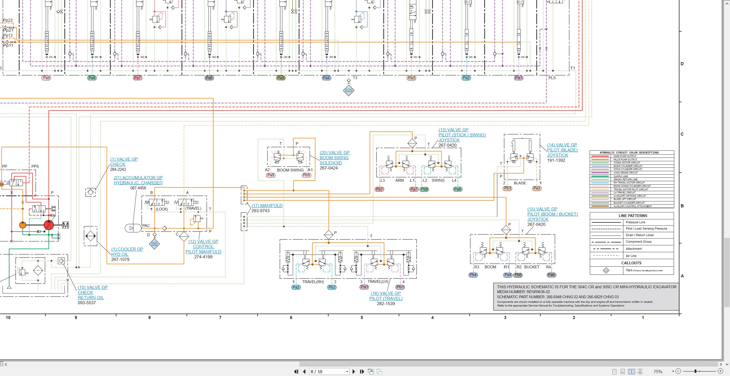 CAT Mini Hydraulic Excavator 304C CR Electrical Hydraulic Schematic (3)