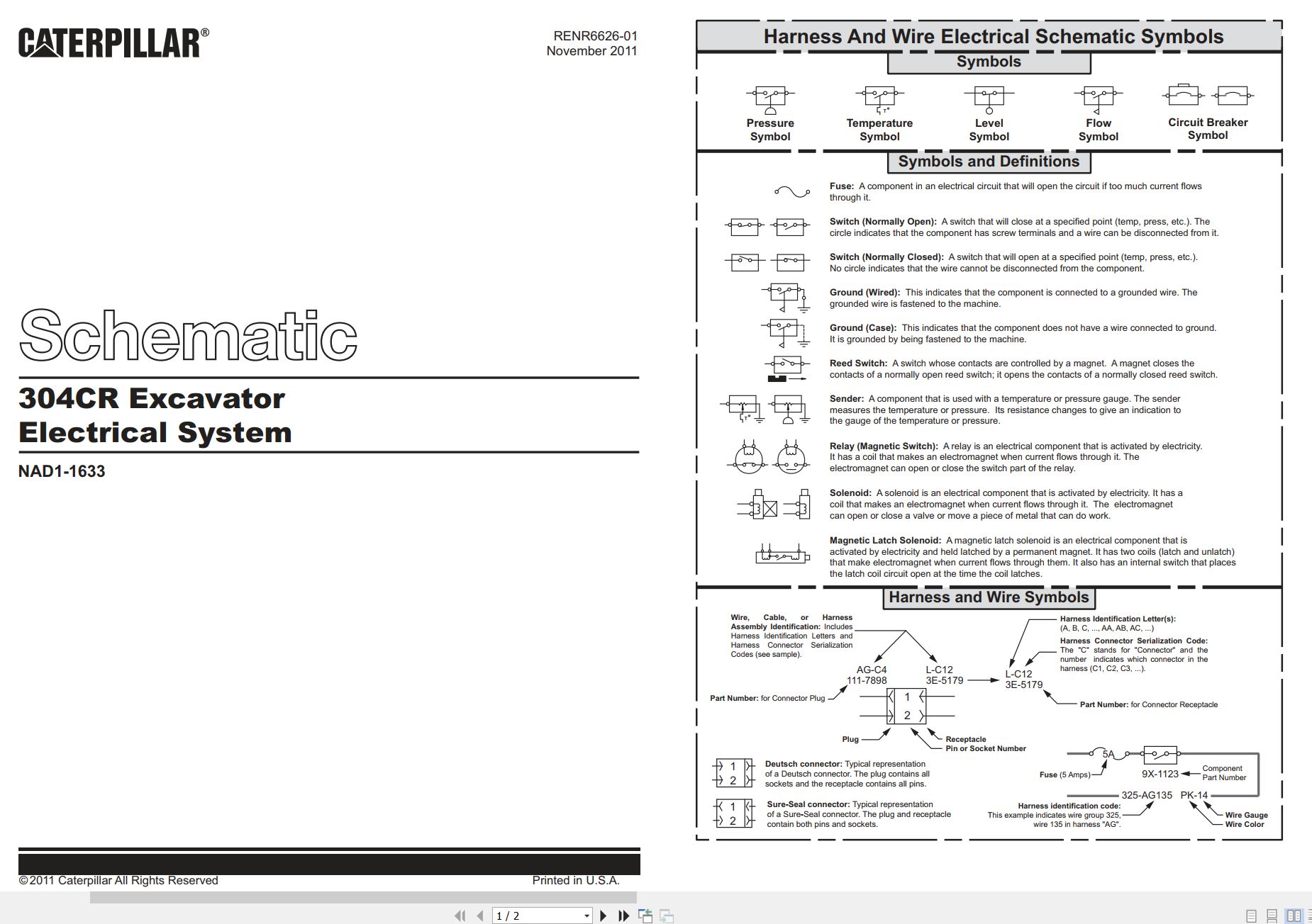 CAT Mini Hydraulic Excavator 304CR Electrical Hydraulic Schematic (1)