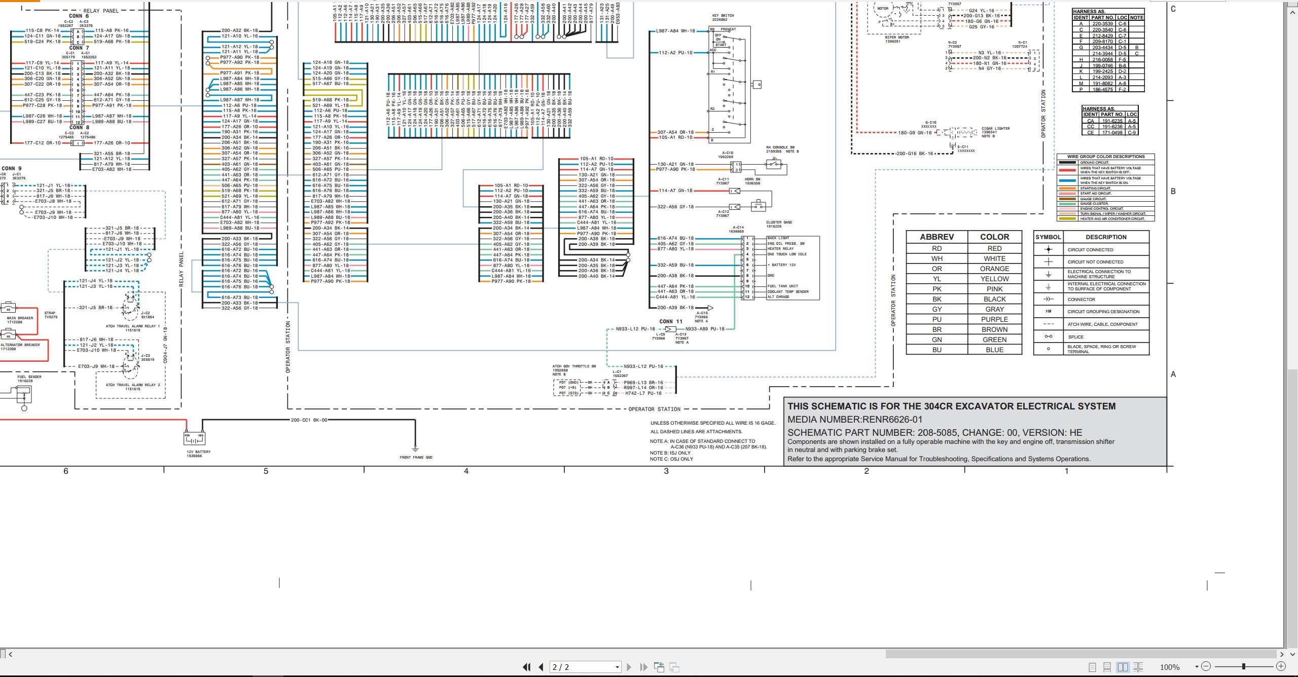 CAT Mini Hydraulic Excavator 304CR Electrical Hydraulic Schematic (2)