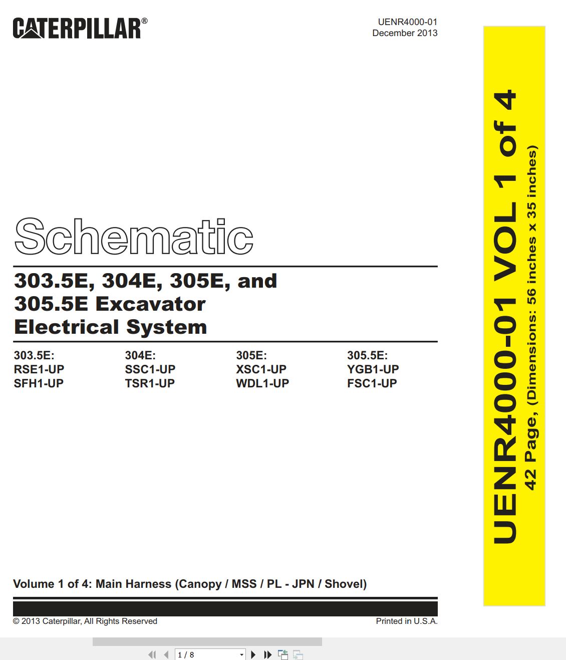 CAT Mini Hydraulic Excavator 304E Electrical Hydraulic Schematic (1)
