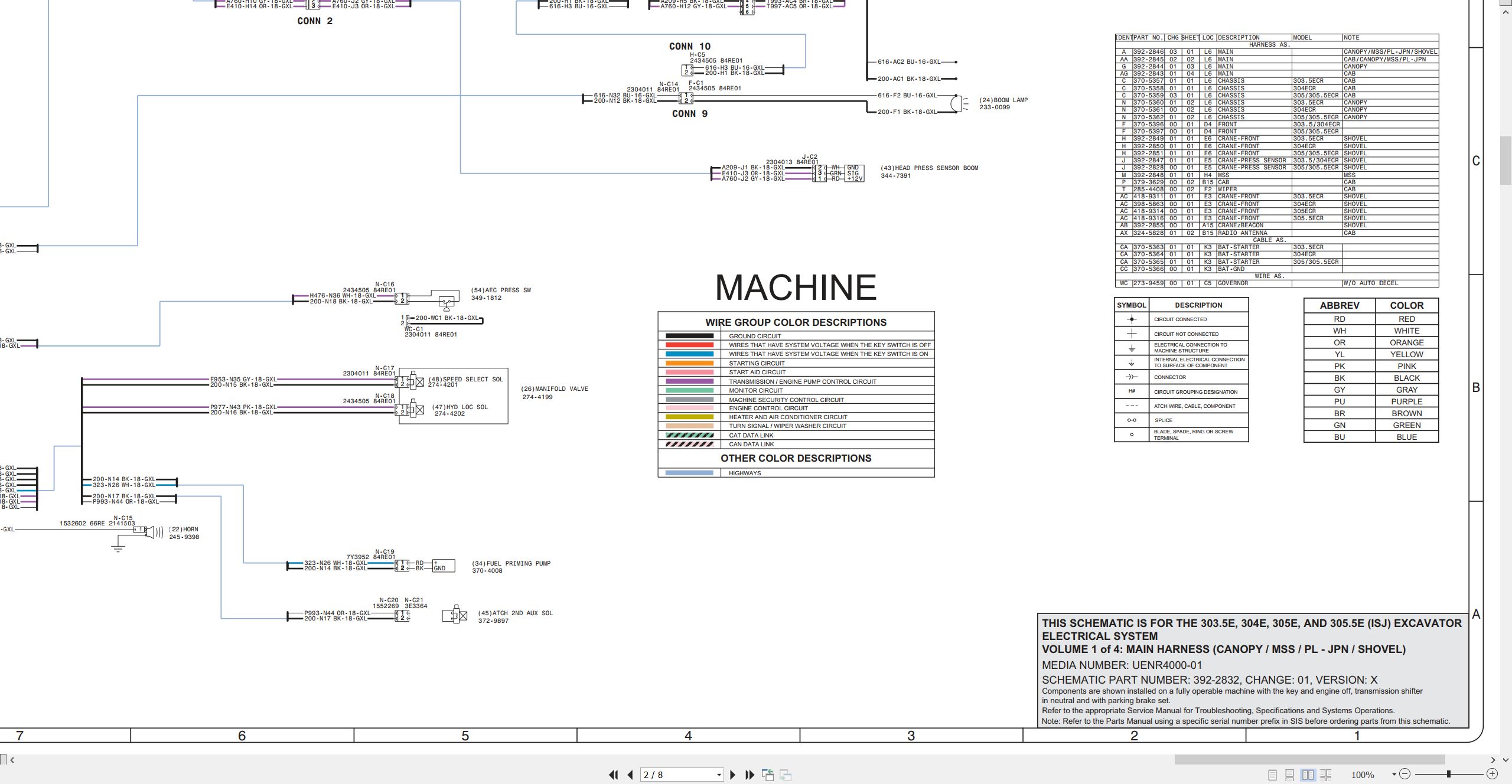 CAT Mini Hydraulic Excavator 304E Electrical Hydraulic Schematic (2)