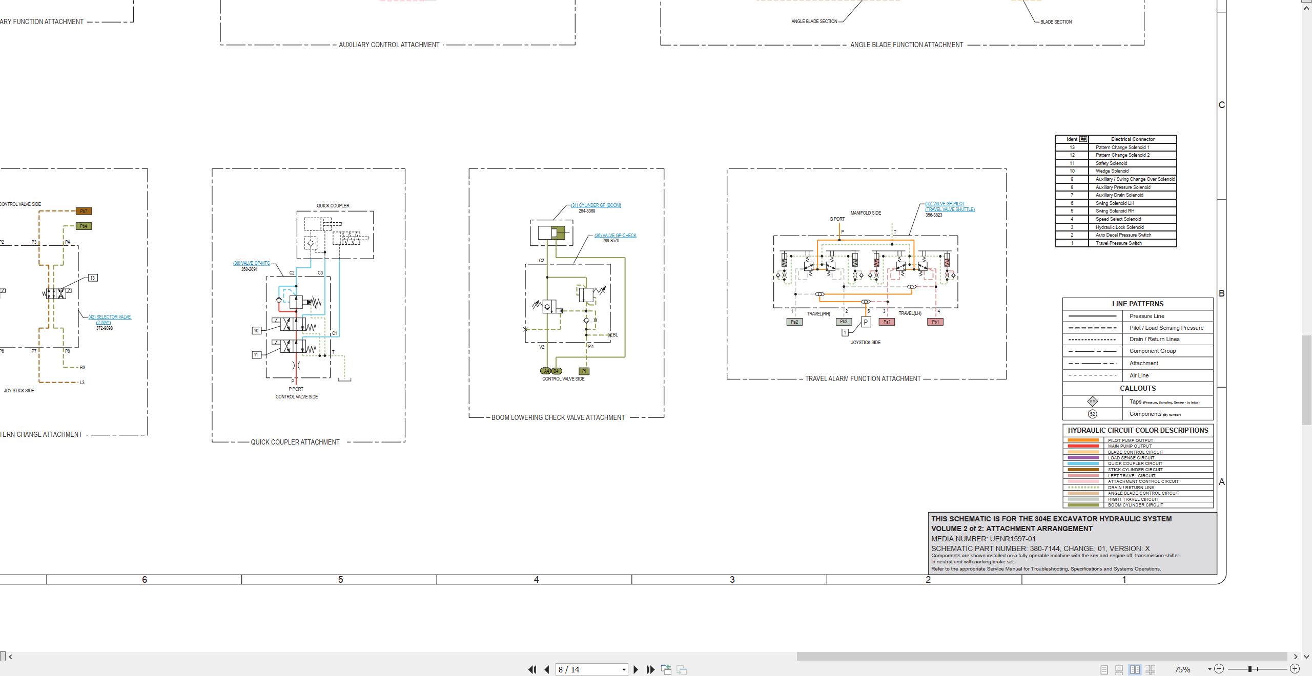 CAT Mini Hydraulic Excavator 304E Electrical Hydraulic Schematic (3)