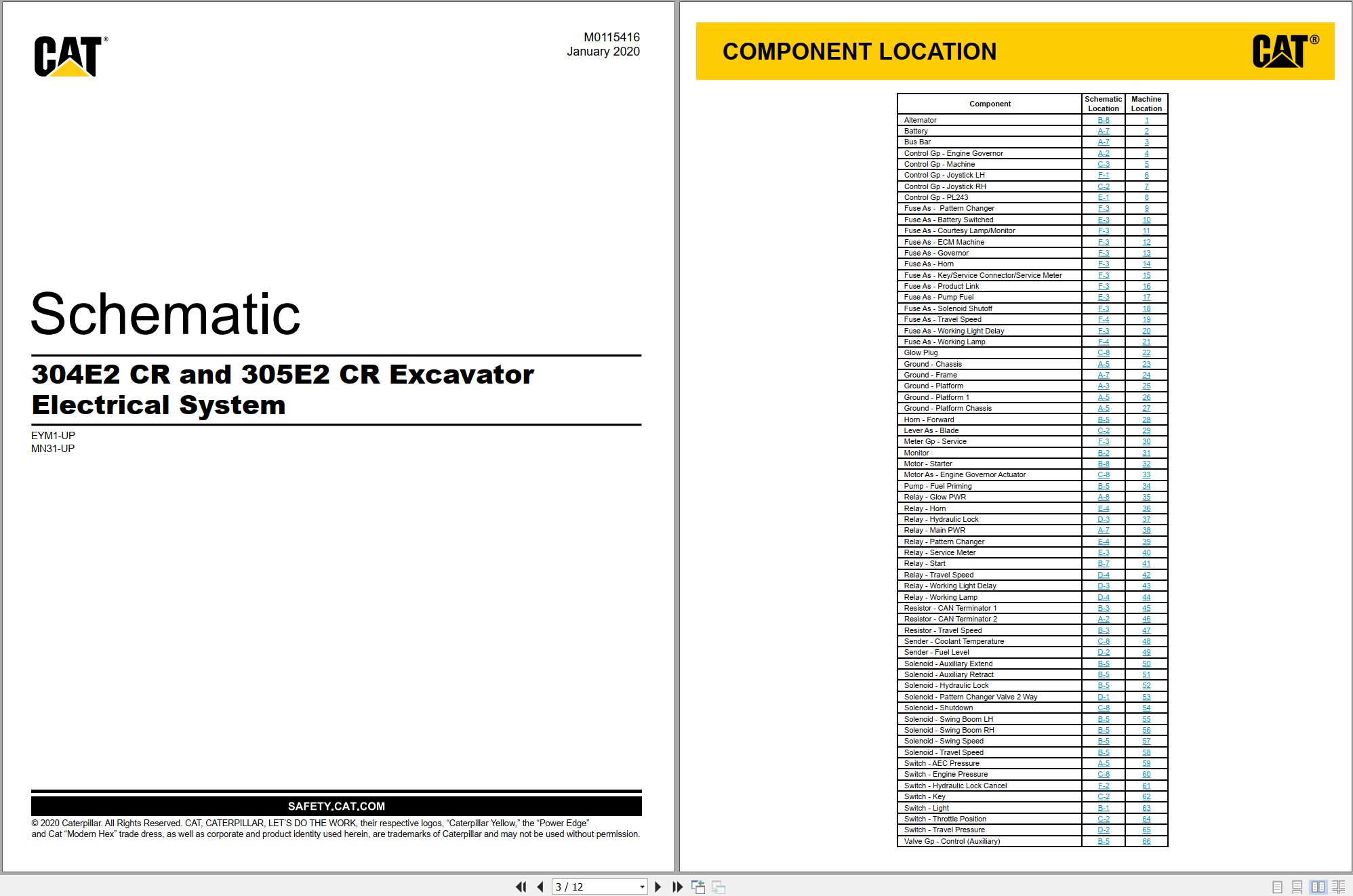 CAT Mini Hydraulic Excavator 304E2 CR Electrical Hydraulic Schematic (1)
